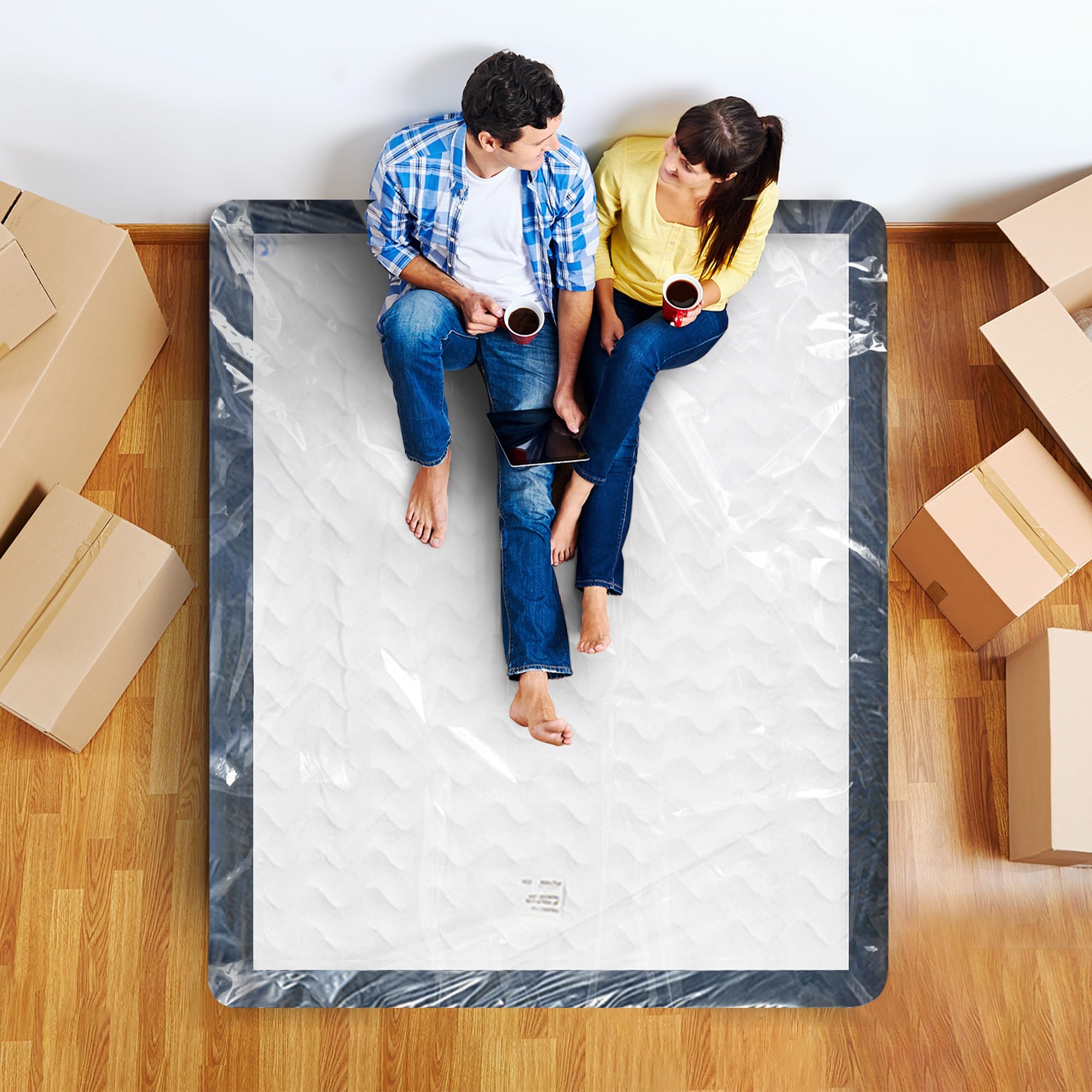 Utopia Home Mattress Bag For Moving Full Size (Pack Of 2), 4 Mil Thick Mattress Storage Bag, Plastic Mattress Cover, Fits Mattre