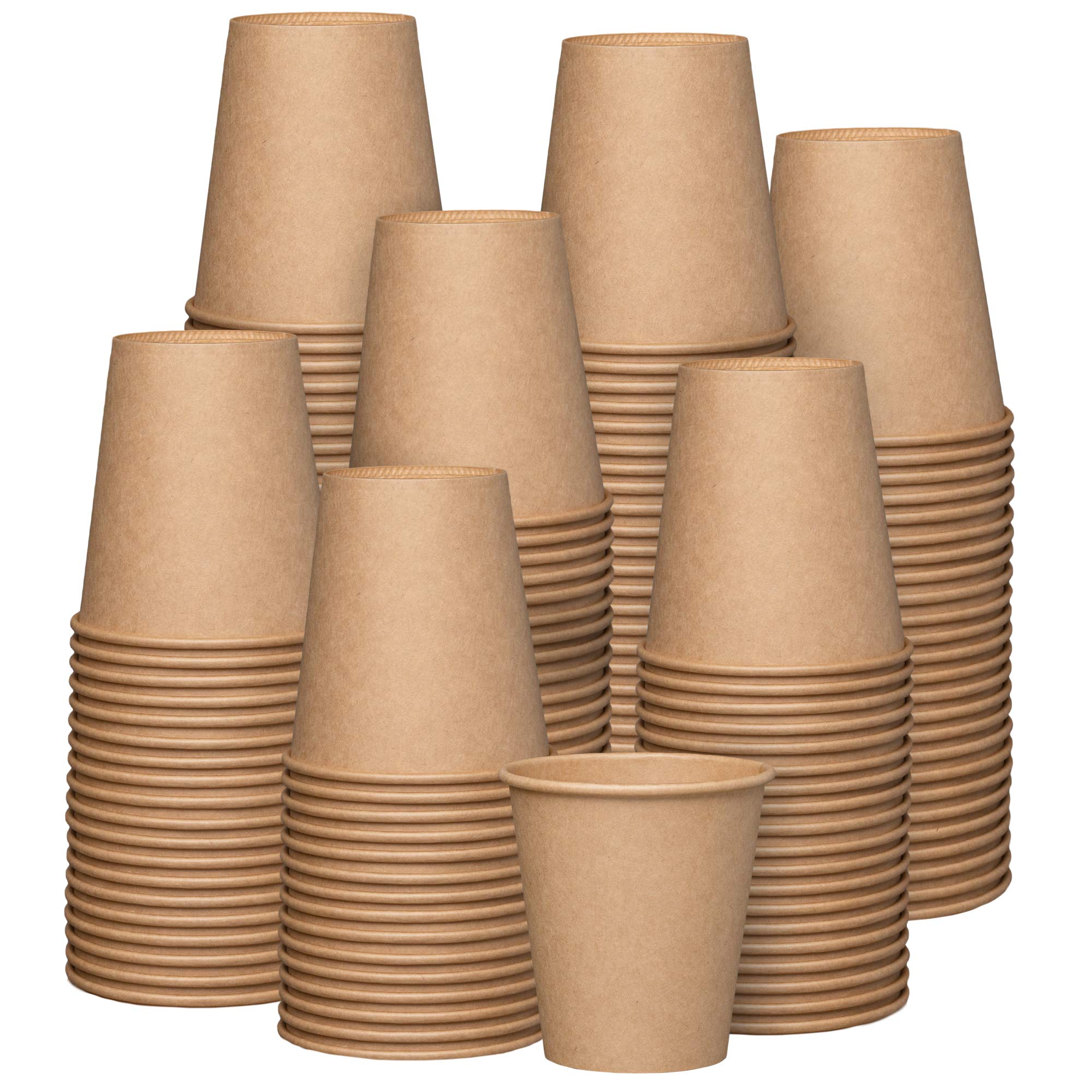 Gusto [10 Oz. - 300 Count Kraft Disposable Paper Cups, Hot Coffee Cups Brown Unbleached - Eco-Friendly Cups (Formerly Comfy Pack