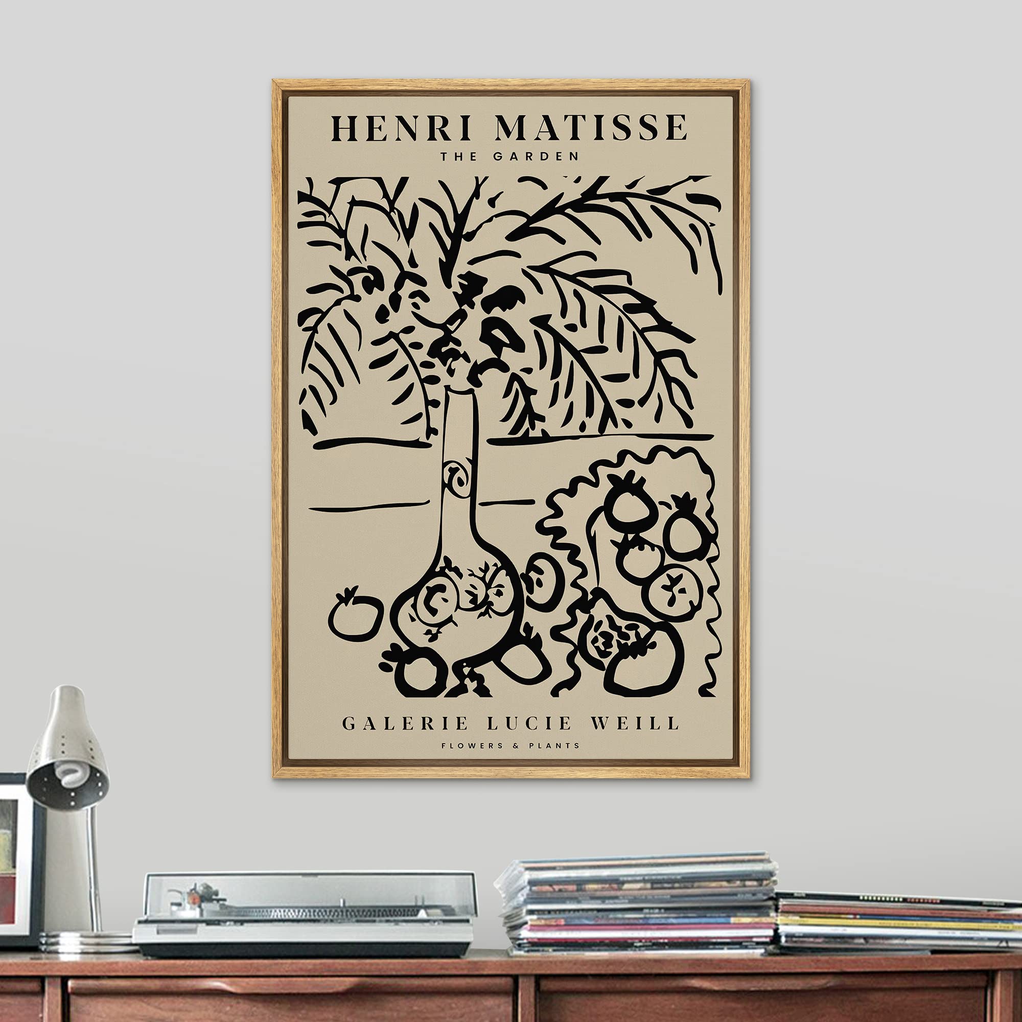 Signleader Framed Canvas Print Wall Art The Garden By Henri Matisse Classic Vintage Illustrations Fine Art Decorative Retro Mult