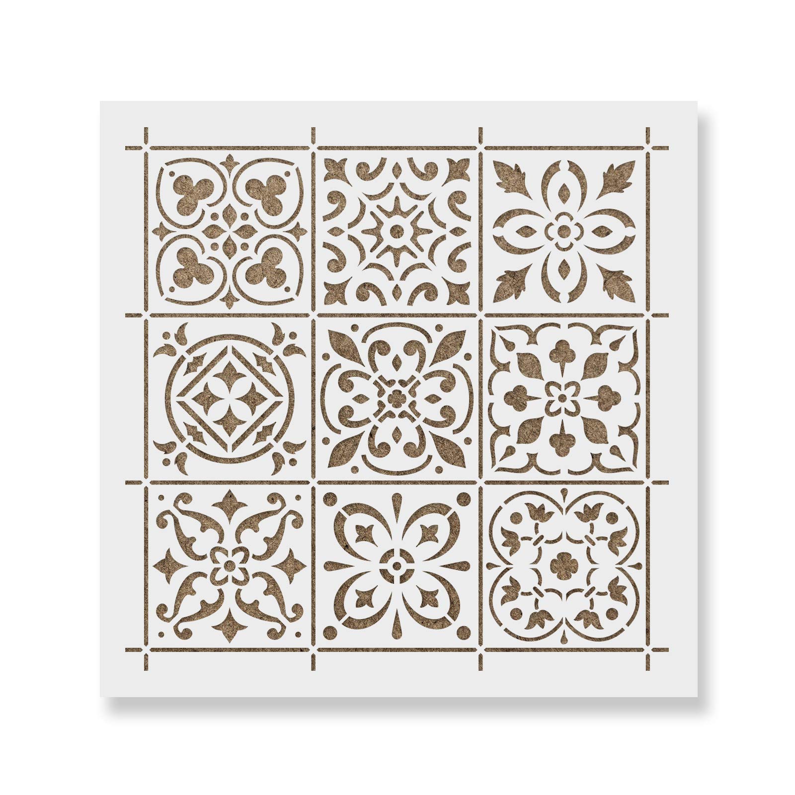 Mediterranean Mosaic Tile Stencil  Reusable Stencils for Painting  Create DIY Mediterranean Mosaic Tile Crafts and Decor