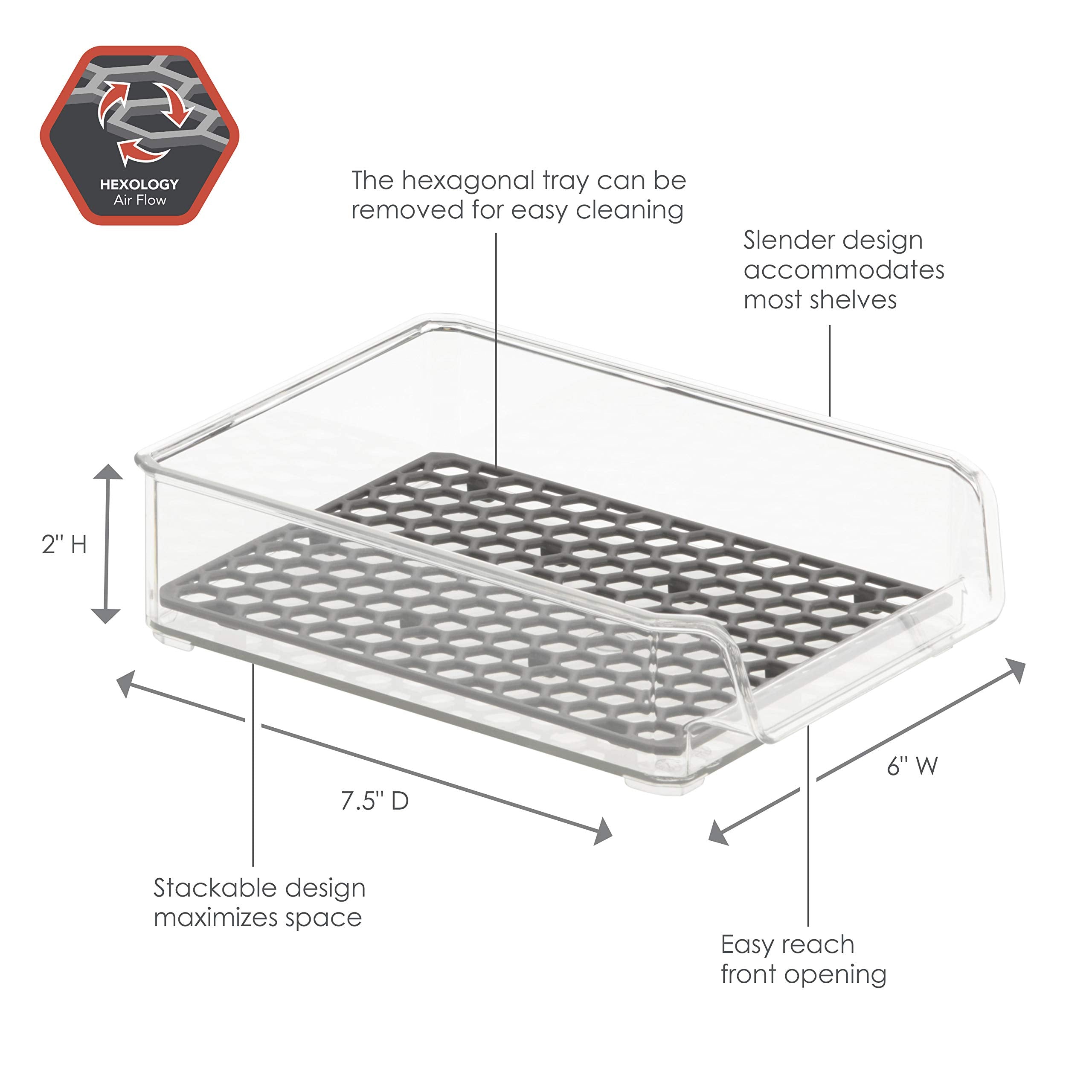 Spectrum Diversified Hexa In-Fridge Small Refrigerator Bin For Storage And Organization Of Fruit Vegetables Produce And More, 8.