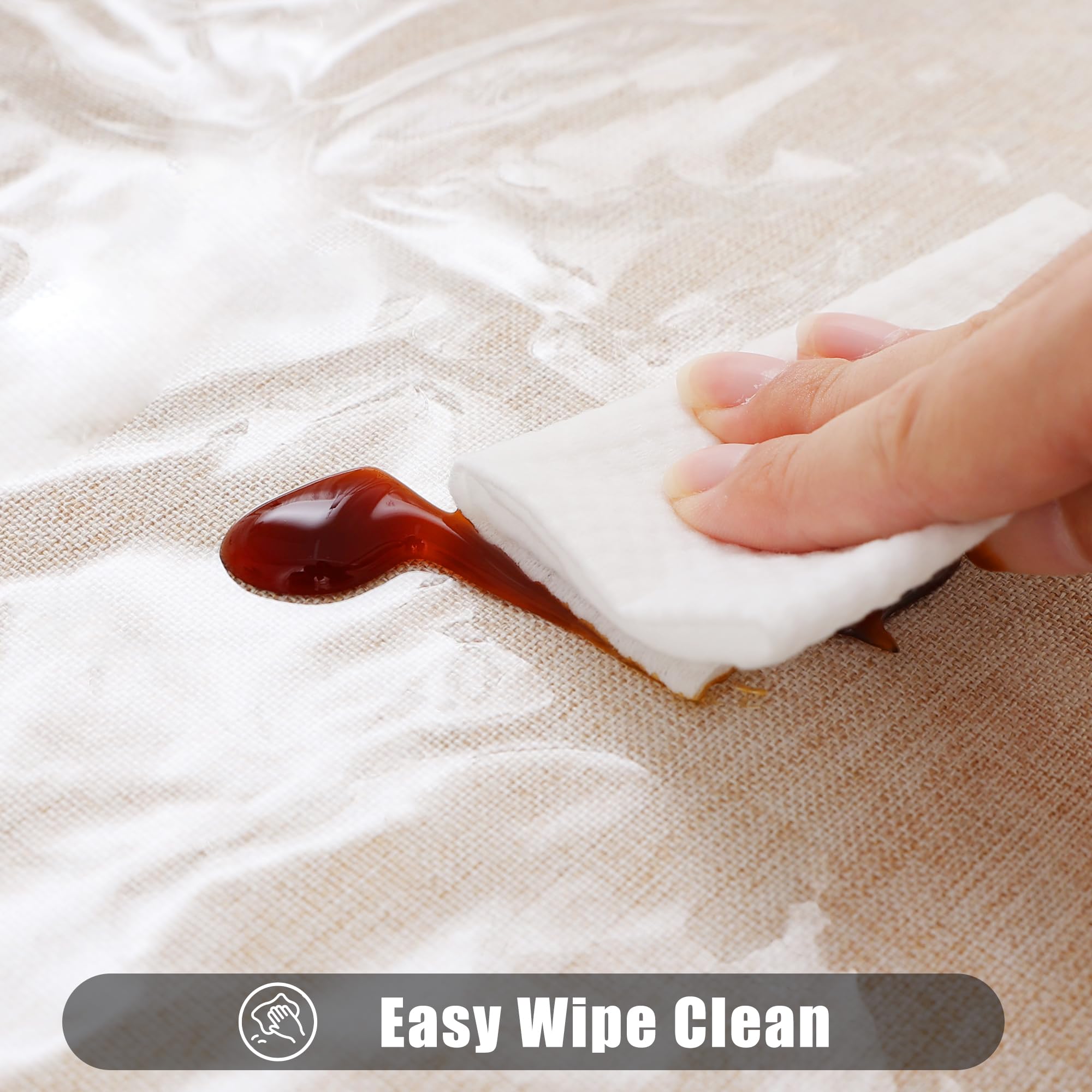 smiry Rectangle Clear Table Cloth 52x70 Inch  Waterproof Wipeable Vinyl Tablecloths Protector  Oil Spill Proof Transparent Plastic Table Cover for Dining  Picnic  Camping  Outdoor