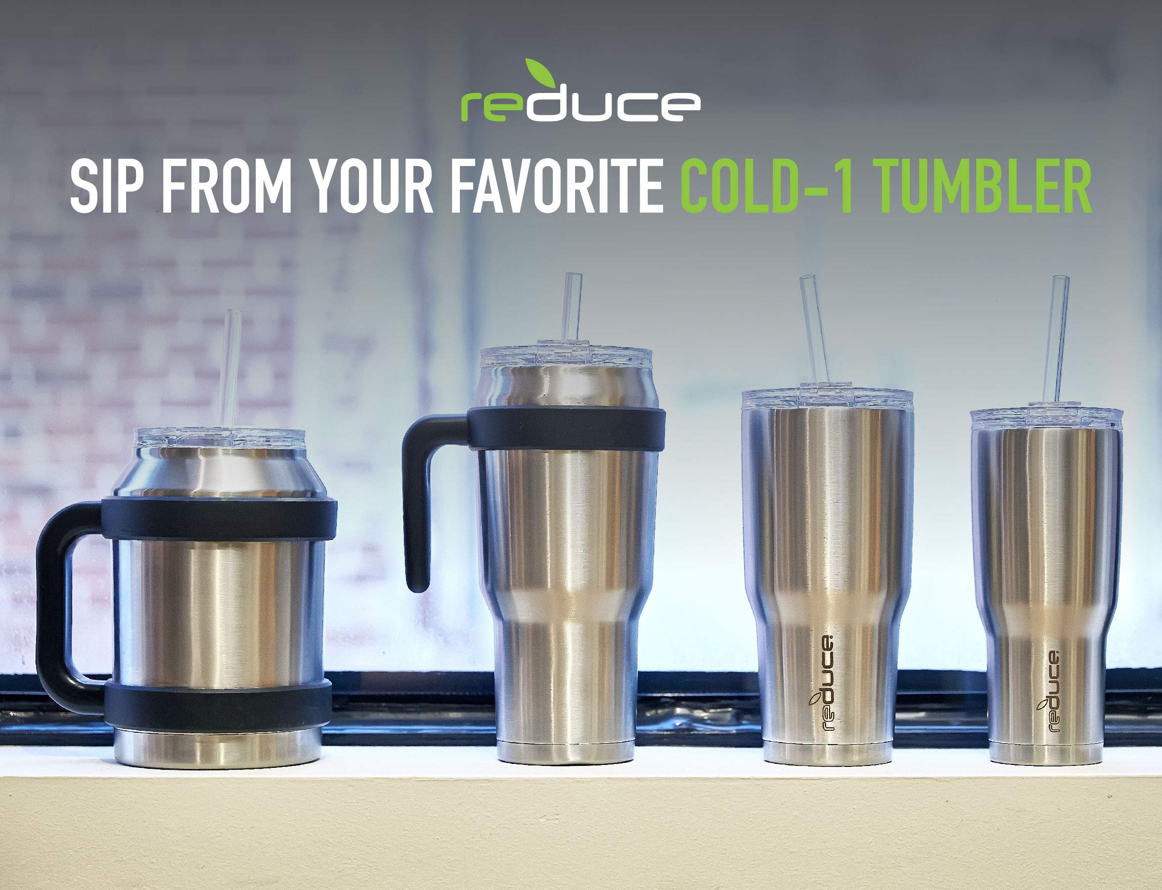 Reduce Reusable Hard Plastic Straws, 4 Pack - Fits 20-50 Oz Tumbler Mugs - Bpa-Free, Dishwasher Safe, Impact Resistant - Ideal D