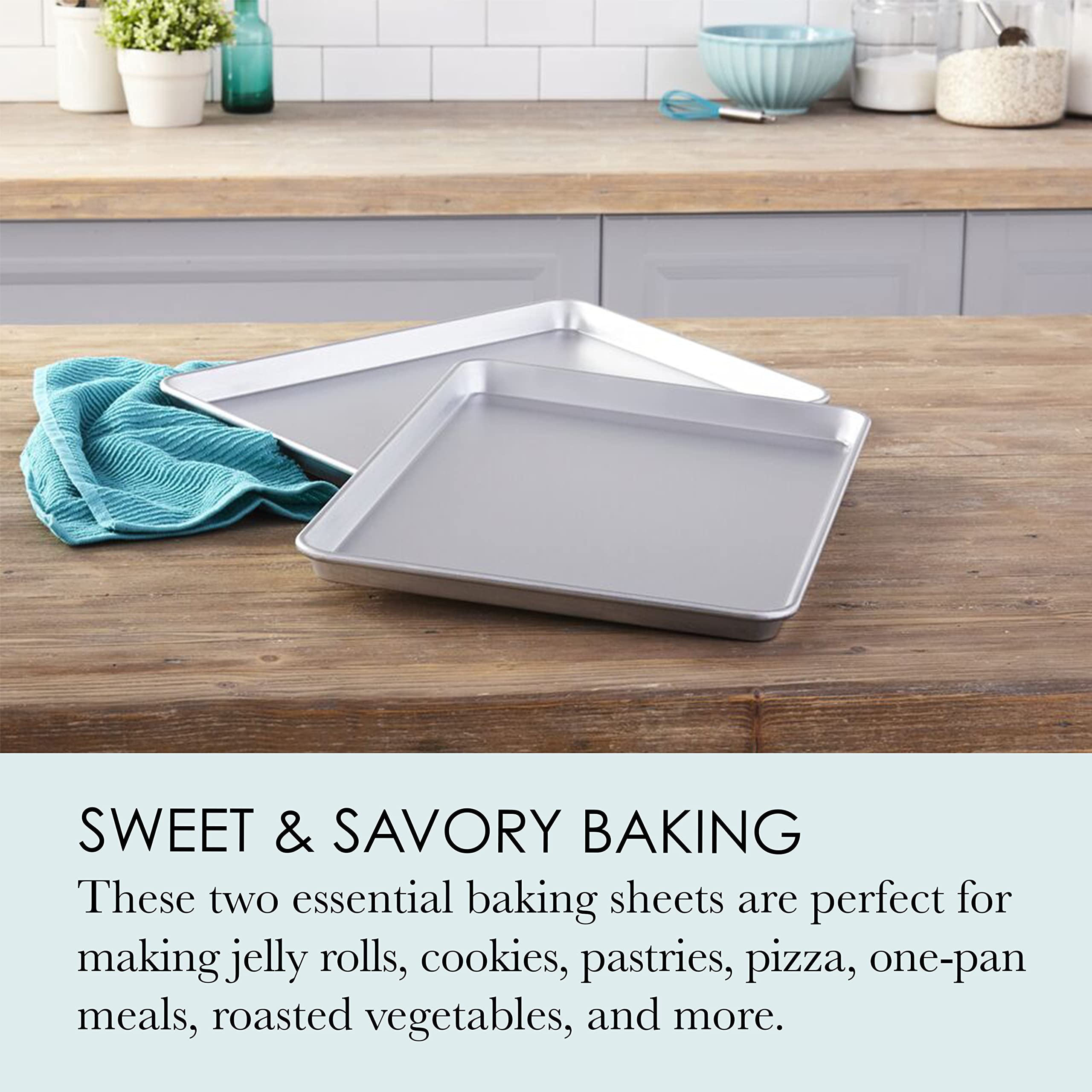 Chicago Metallic Commercial Ii Traditional Uncoated 16-3/4 By 12-Inch Jelly-Roll Pan, Perfect For Making Jelly Rolls, Cookies, P