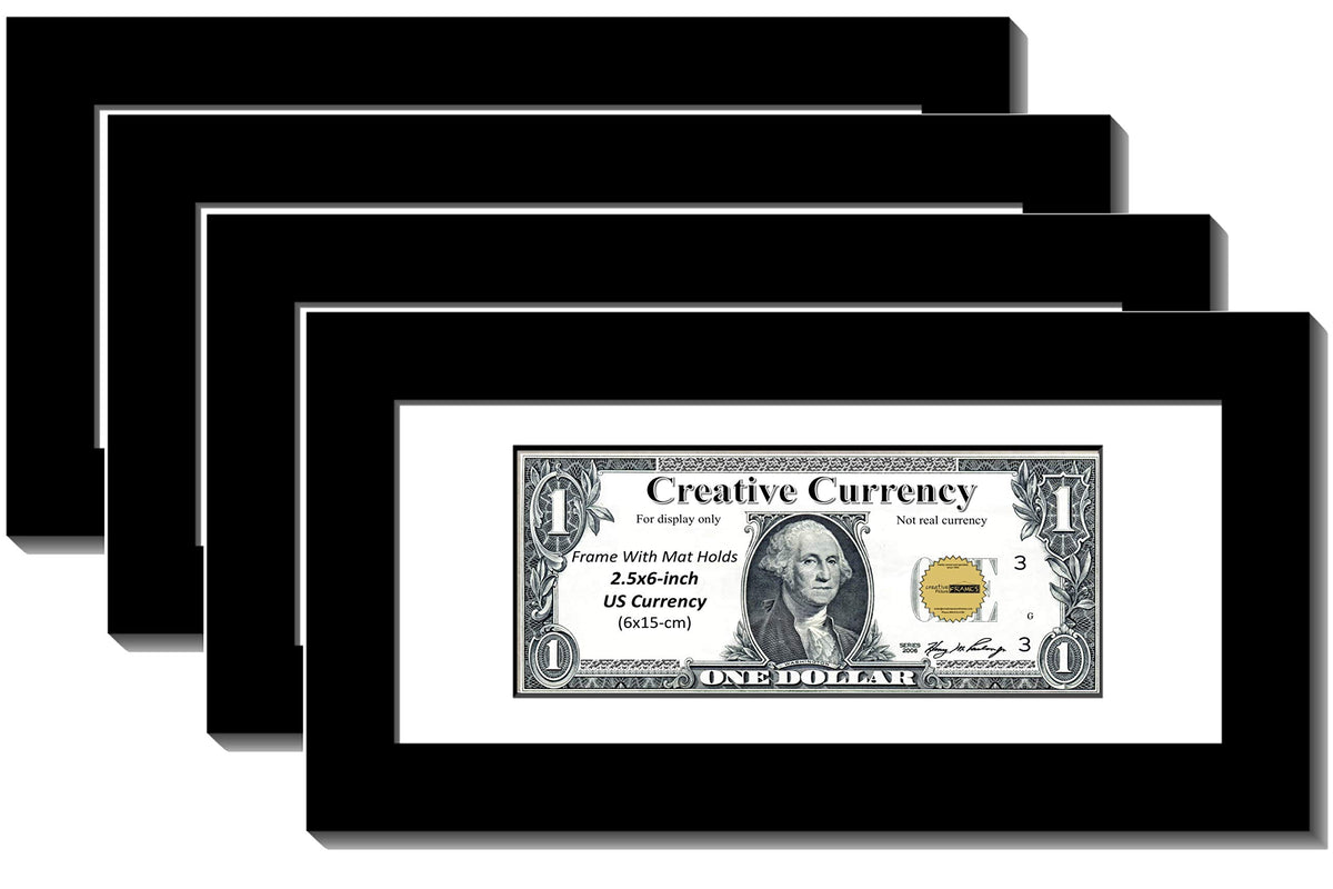 Creativepf [4Pk$4X9Bk-W] Black First Dollar Frame With White Matting ...