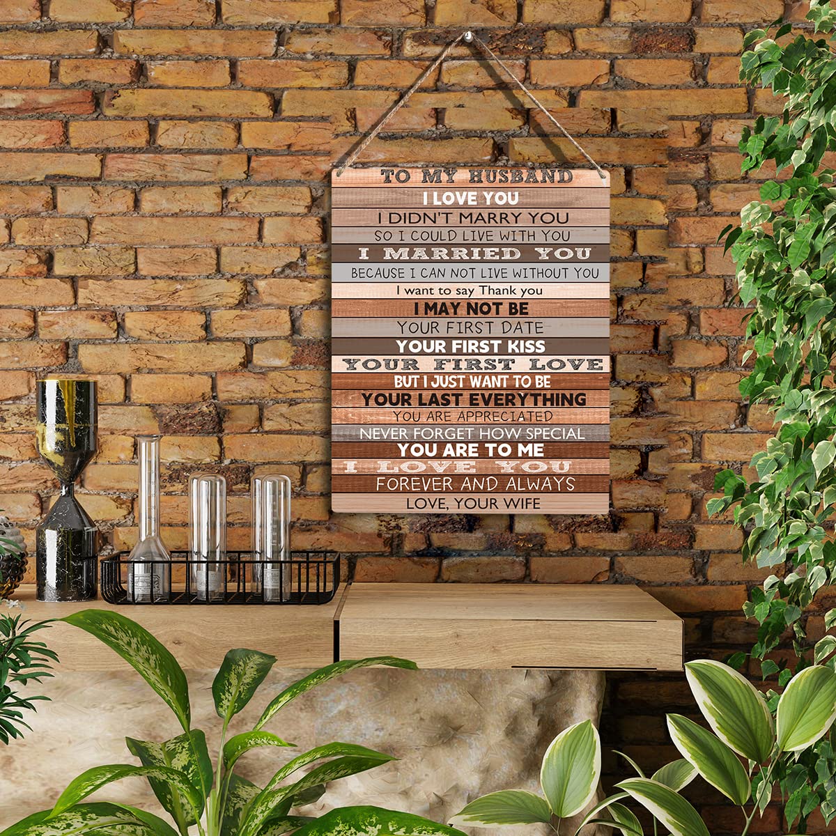 Husband Birthday Gift To My Husband Gifts Wooden Hanging Sign Anniversary Birthday Wedding Valentines Day Fathers Day for Men Hu