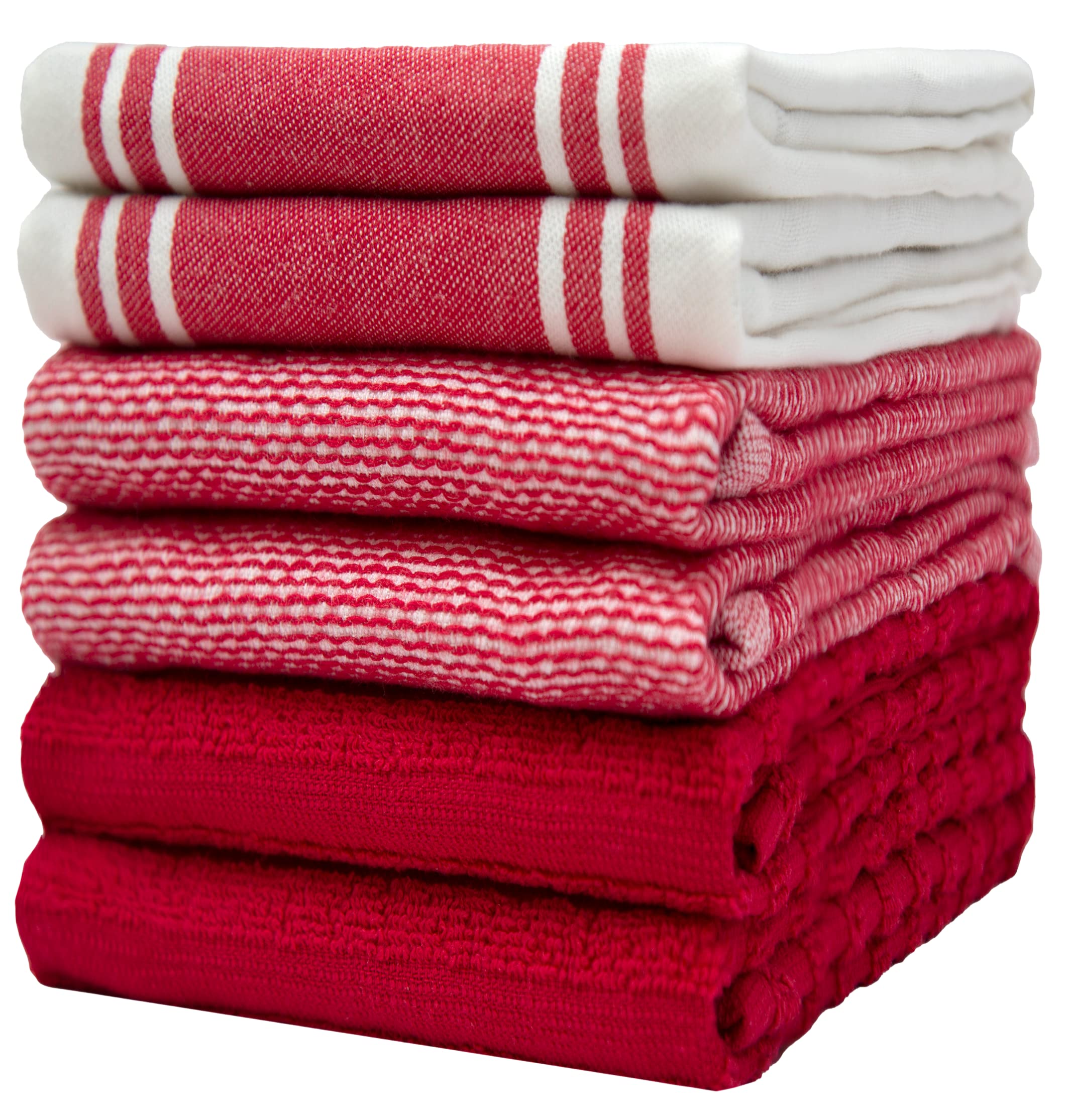Premium Kitchen Towels (20   X 28   , 6 Pack) | Large Kitchen Hand Towels | Kitchen Towels Cotton | Flat & Terry Towel | Highly