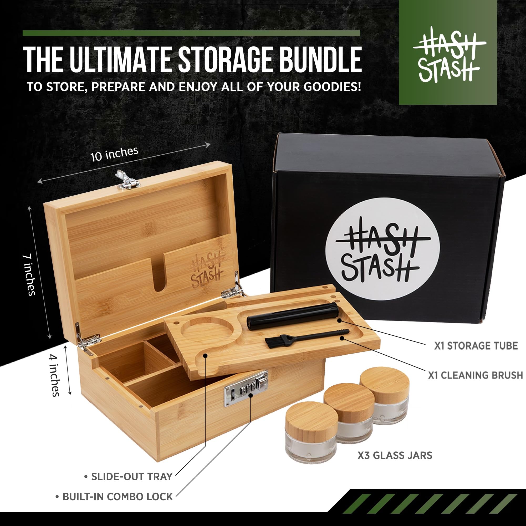Hashstash - The Og Storage Box (Brown/Silver)