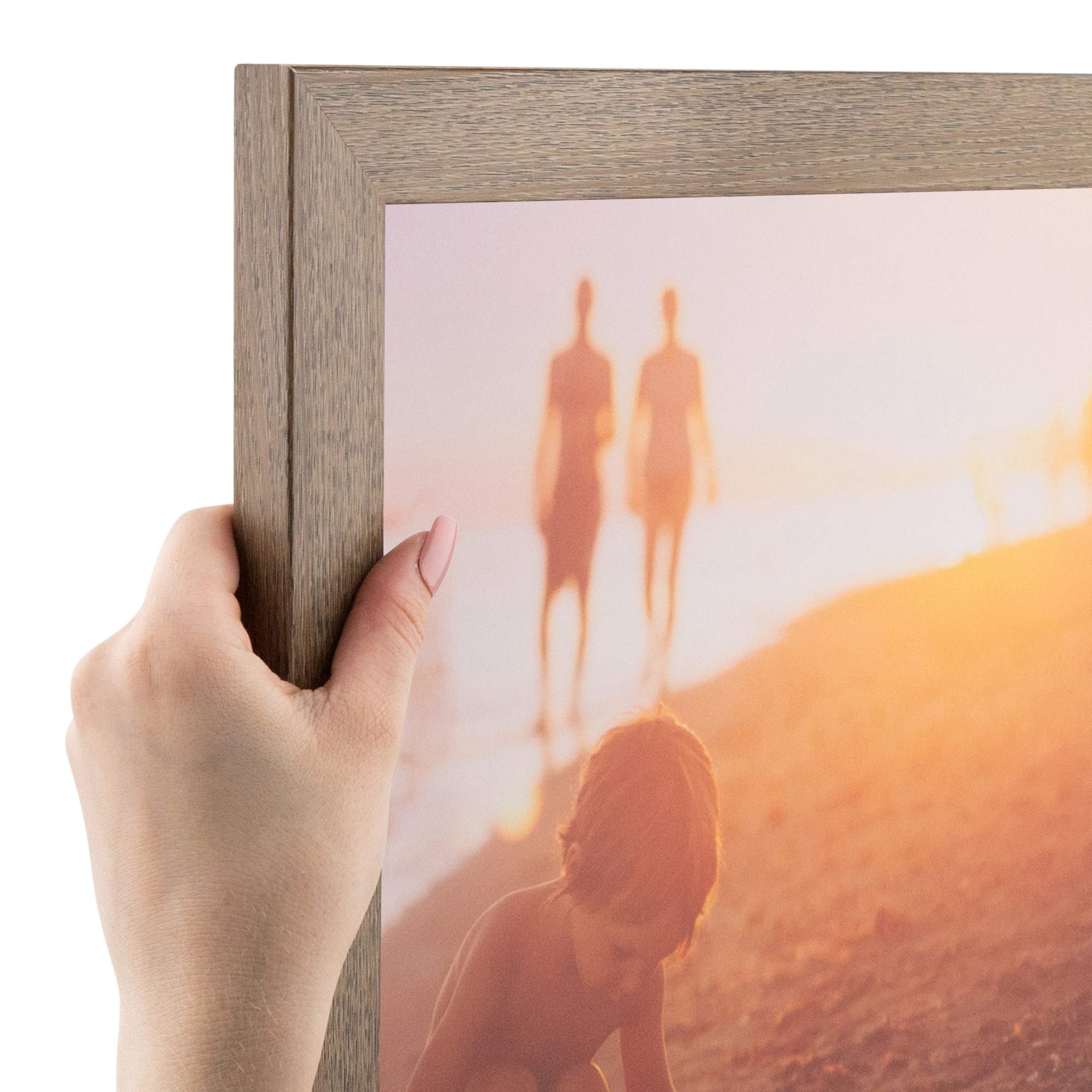 ArtToFrames 20x28 Inch Brown Picture Frame, This 1.25 Custom Poster Frame is Medium Brown Oak - Barnwood Style, for Your Art or 