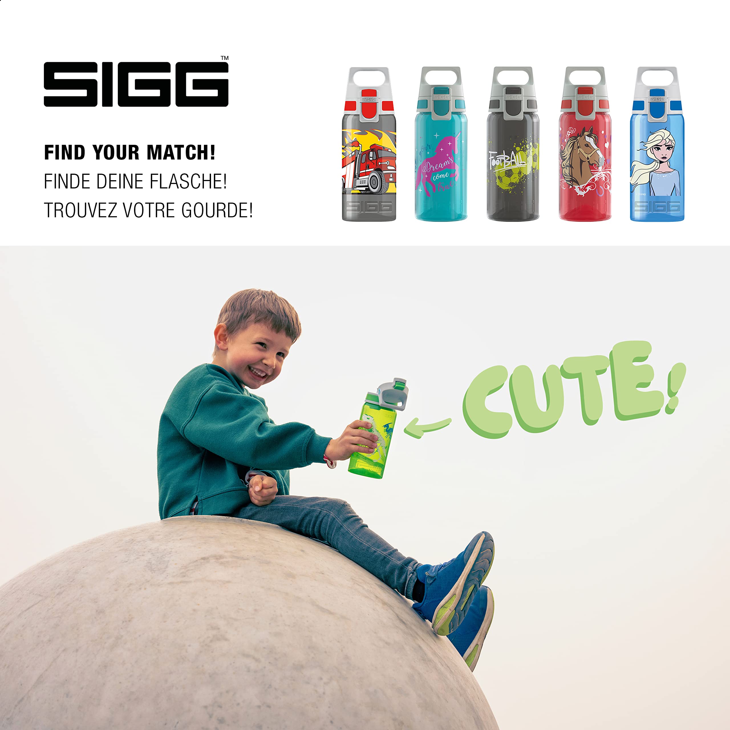 Sigg - Kids Water Bottle - Viva One Jurassica - Suitable For Carbonated Beverages - Leakproof - Dishwasher Safe - Bpa Free - Spo