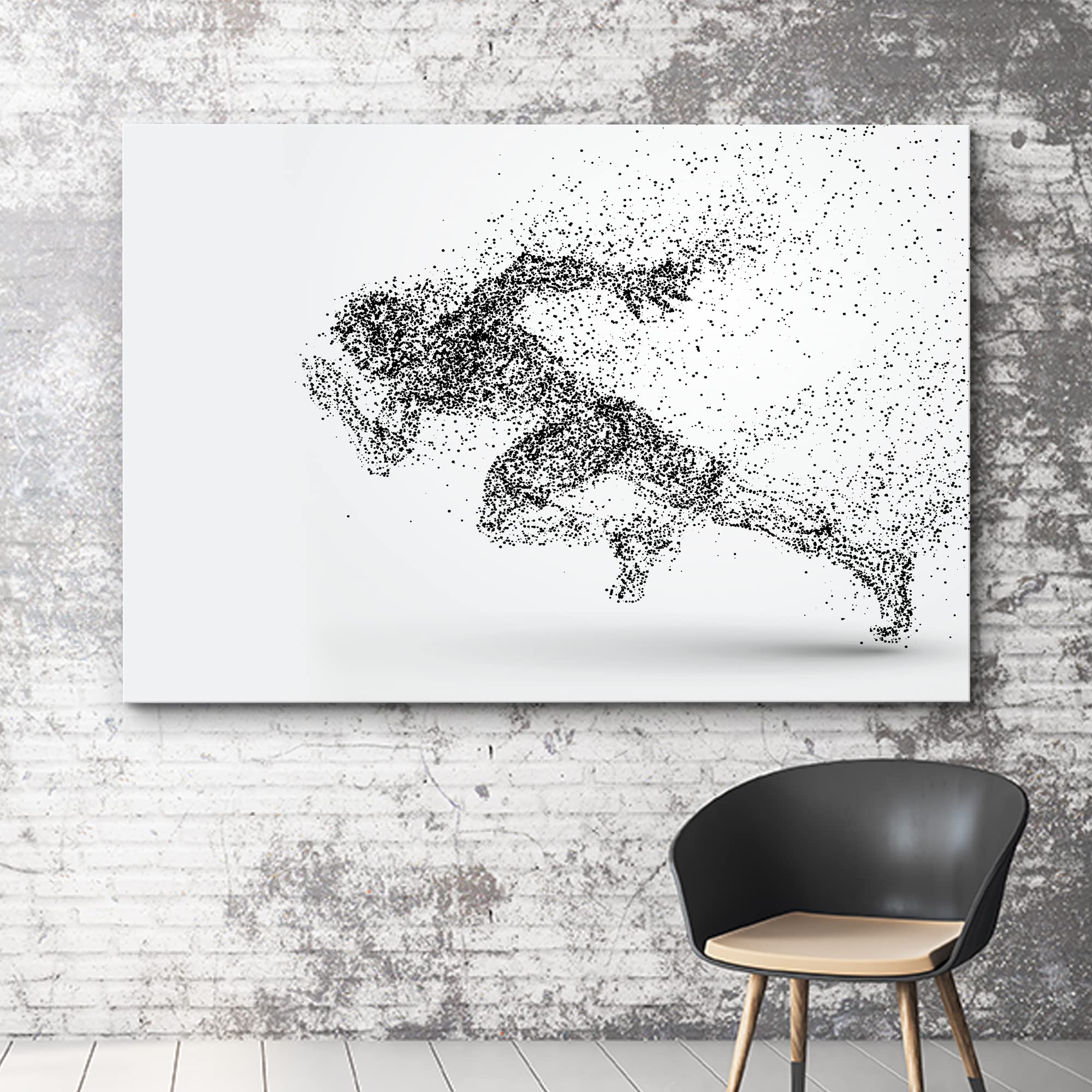 Wall26 Canvas Print Wall Art Dot Explosion Abstract Track & Field Runner Sports Athletes Digital Art Modern Art Rustic Scenic Ur