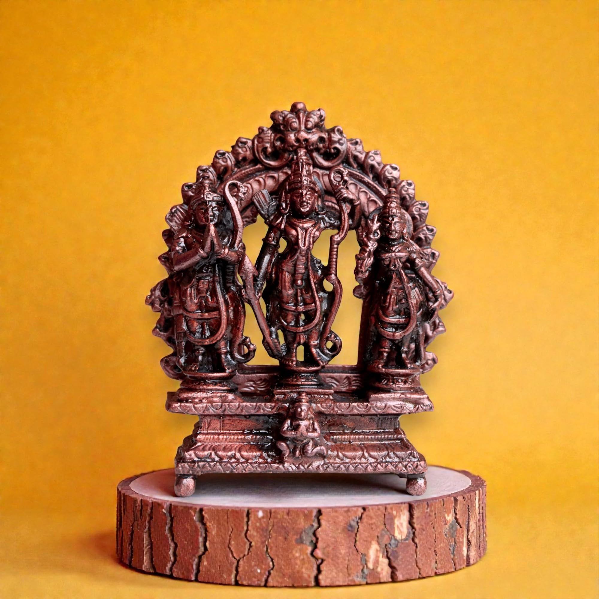 Raisom Handmade Copper Ram Darbar Murti | Hindu Religious Idol With Detachable Chalachitr | Ideal For Home Temple,Car Dashboard,