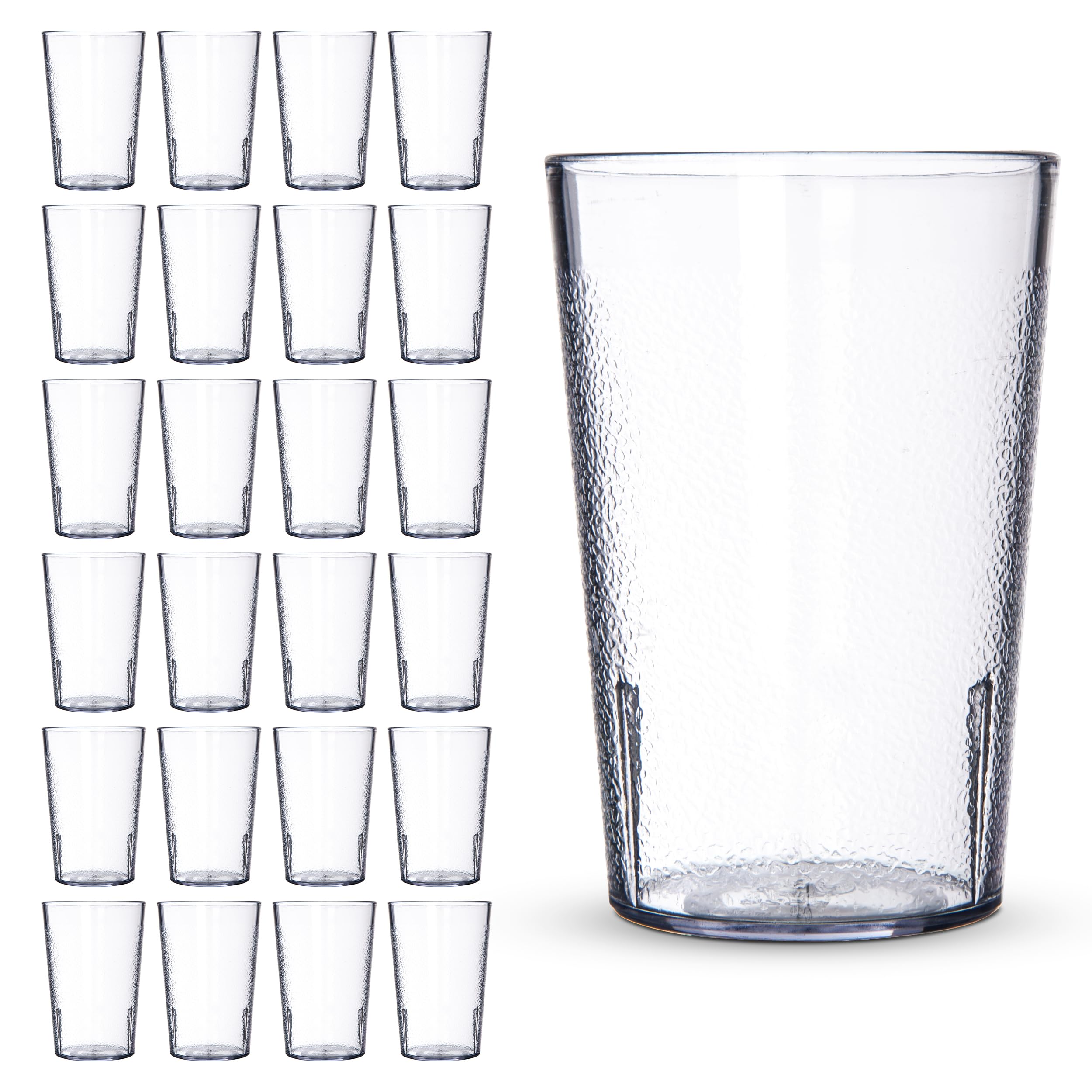 Carlisle FoodService Products Stackable Tumbler with Pebbled Exterior for Kitchen, Restaurants, And Fast Food, Plastic, 8 Ounces
