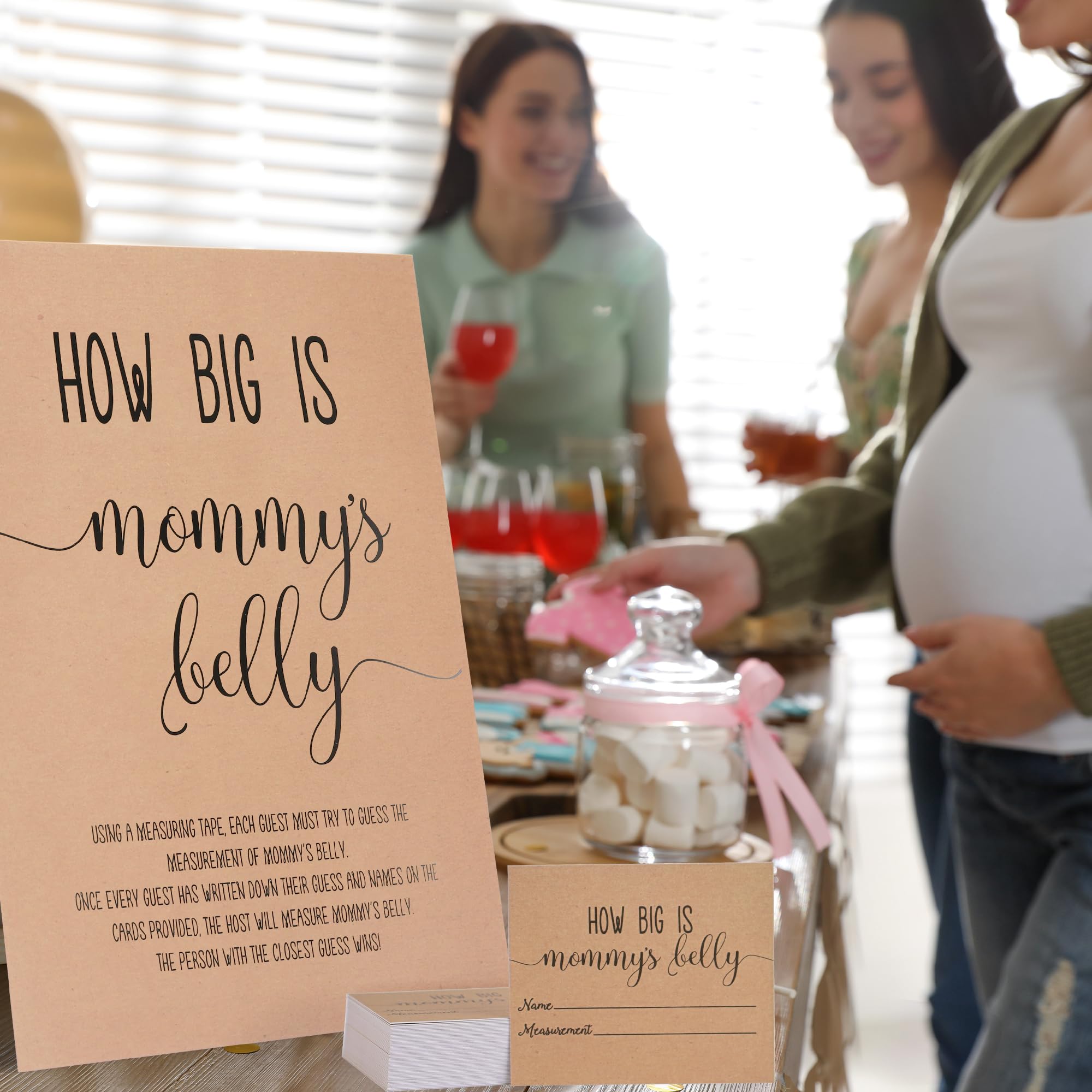 How Big is Mommy's Belly? Kraft (54 Pieces) Fun  Easy Baby Shower Game  Gender Neutral Unisex