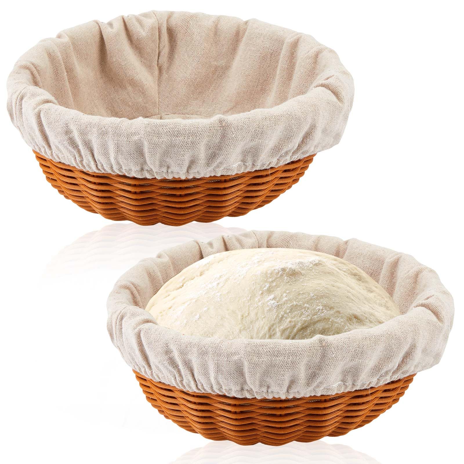 RimCereal 2 Set Bread Proofing Basket 8.66 Inch Sourdough Proofing Basket Round Proofing Bowls for Bread Sourdough Starter Kit S
