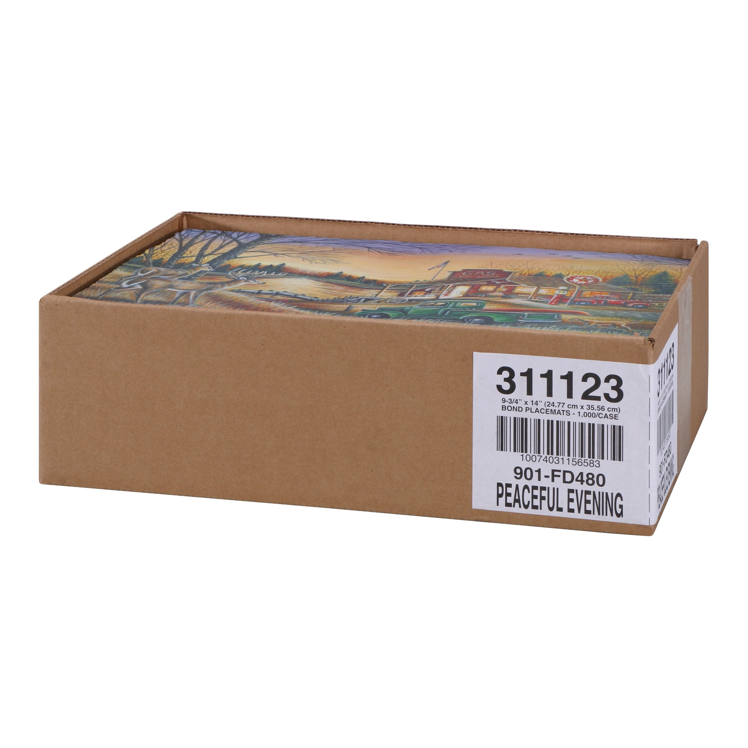 Hoffmaster 311123 Peaceful Evening Placemat, 9.75'' Length X 14'' Width (Pack Of 1000)