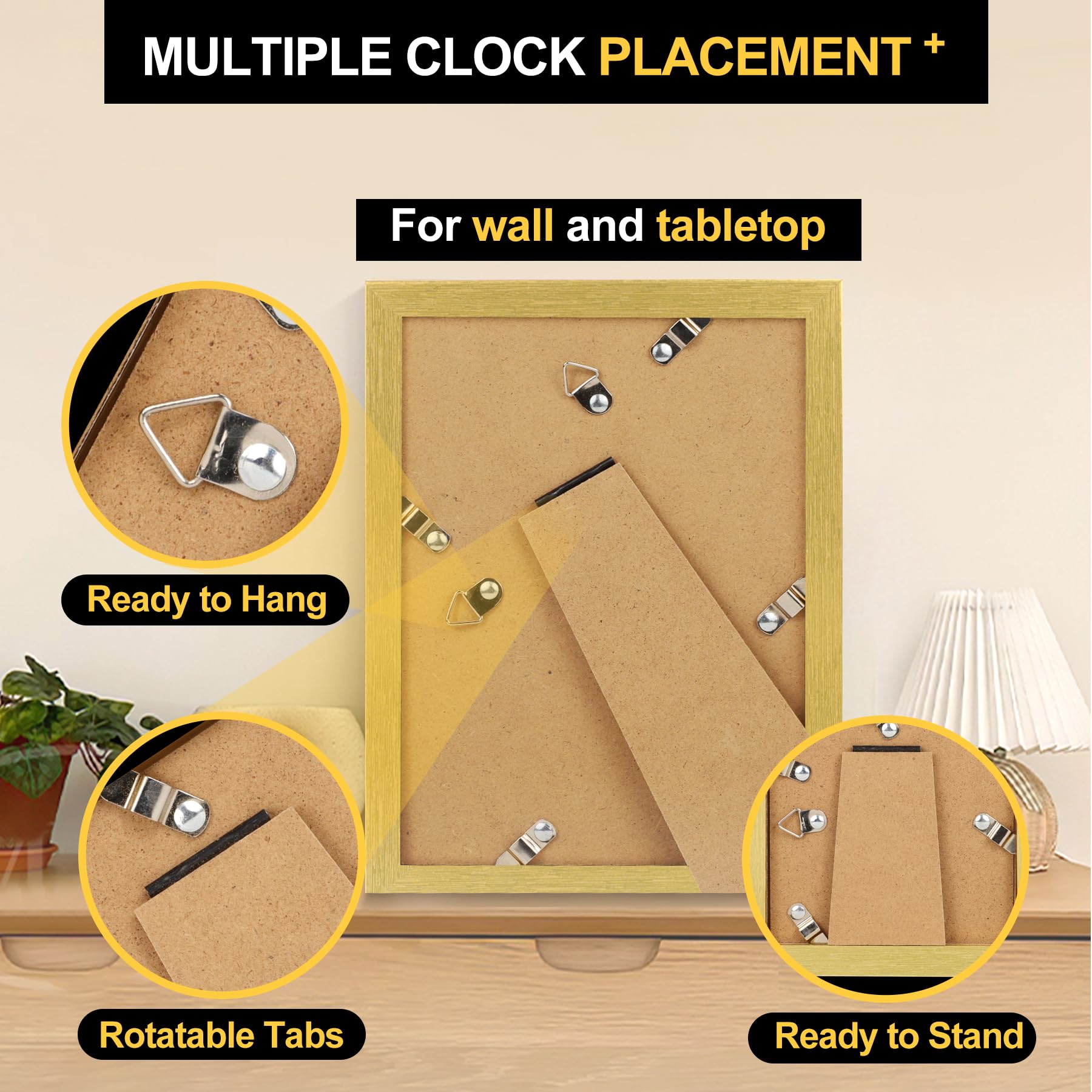 TOFOREVO Picture Frames 8x10 Set of 2 Distressed Gold Wood Grain Photo Frame for Gallery Wall Mounting or Tabletop Display