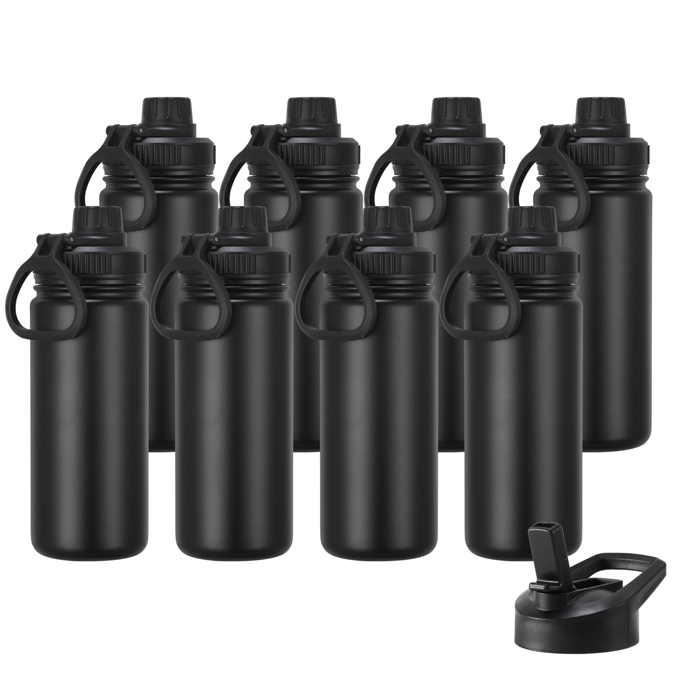 DOMICARE 16 oz Kids Water Bottle for School Stainless Steel Double Wall Vacuum Insulated Water Bottle with Straw lids & Spout Li