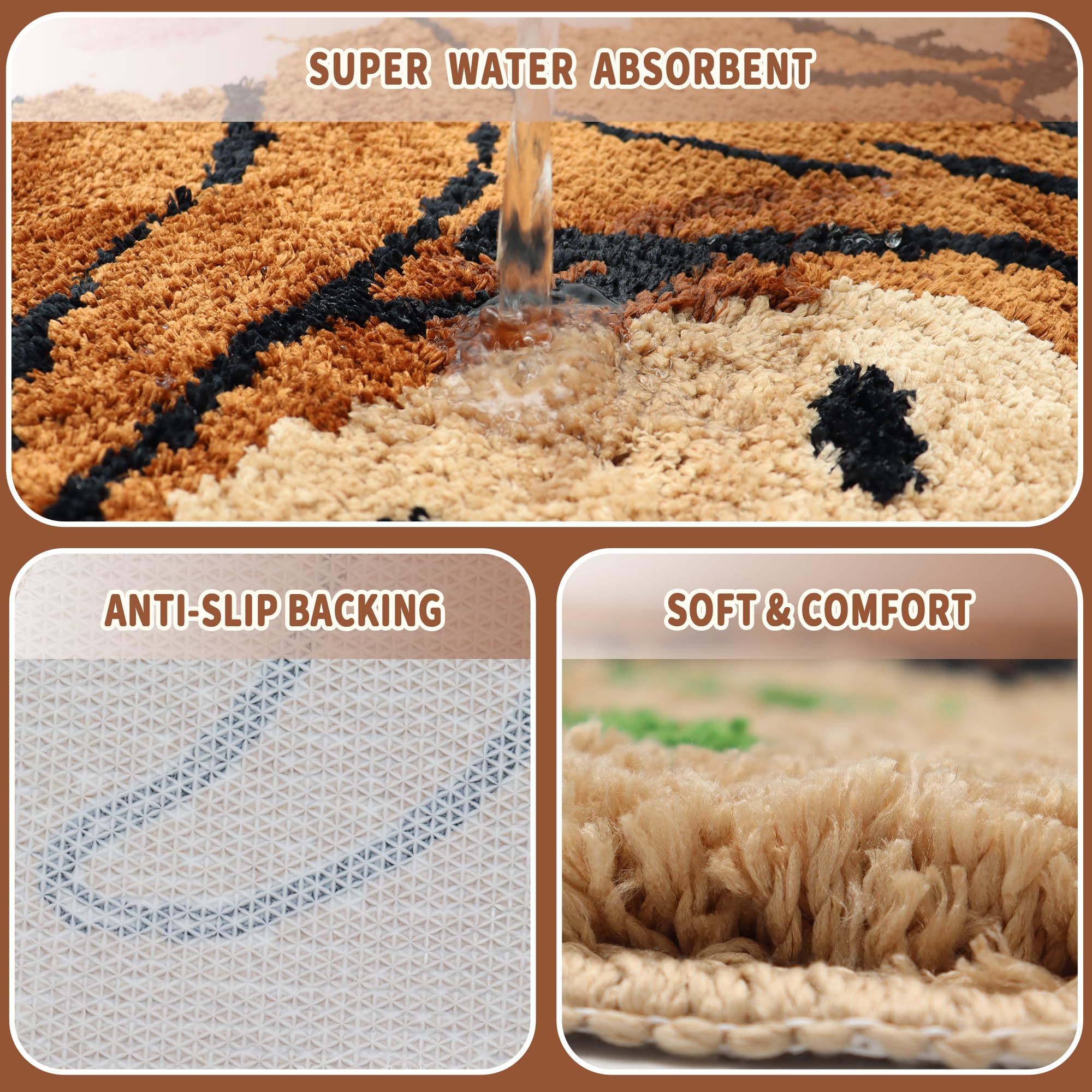 Oturgor Highland Cow Bath Mat Cow Bathroom Rug Floor Mat For Kitchen Bedroom Bathroom Decor 24''X27''
