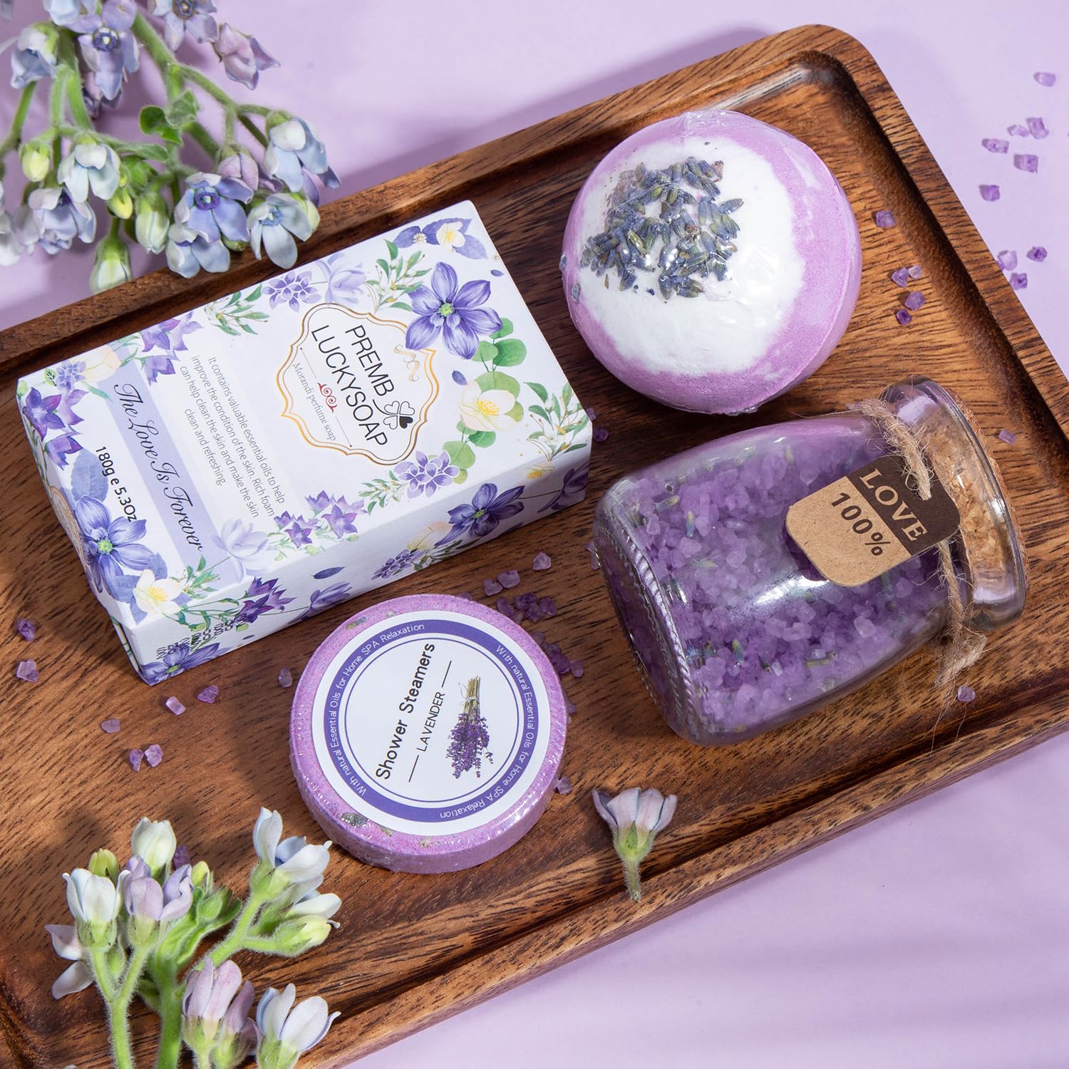 Birthday Gifts For Women,Gifts For Her Purple Gifts Basket For Women Happy Birthday Lavender Relaxing Gift Set Self Care Package