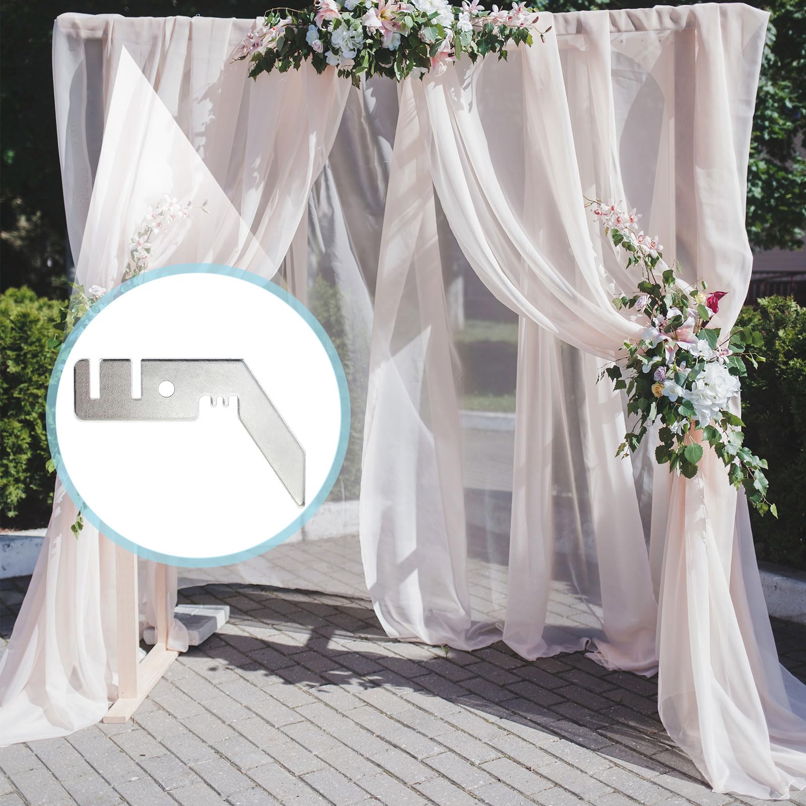 3'' Double Crossbar Hanger Wedding Valance Hanger For Backdrop, Pipe And Drape Backdrop Stand Kit Double Backdrop Stand (8 Pcs)