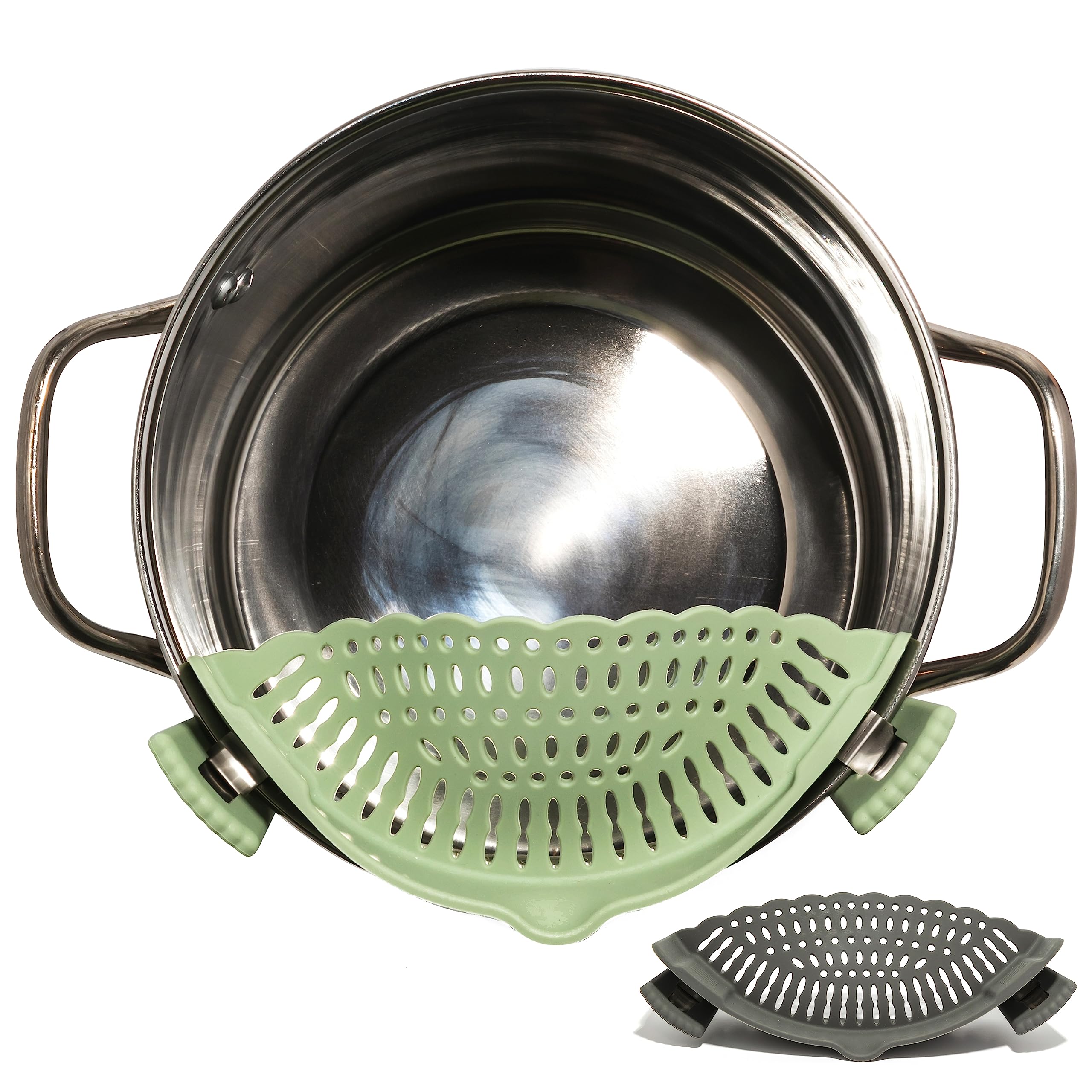 The Silicone Kitchen Clip On Silicone Strainer, Colander Fit Most Pots, Pans, Bowls, Ideal For Pasta, Vegetables, Fruit, Non-Tox