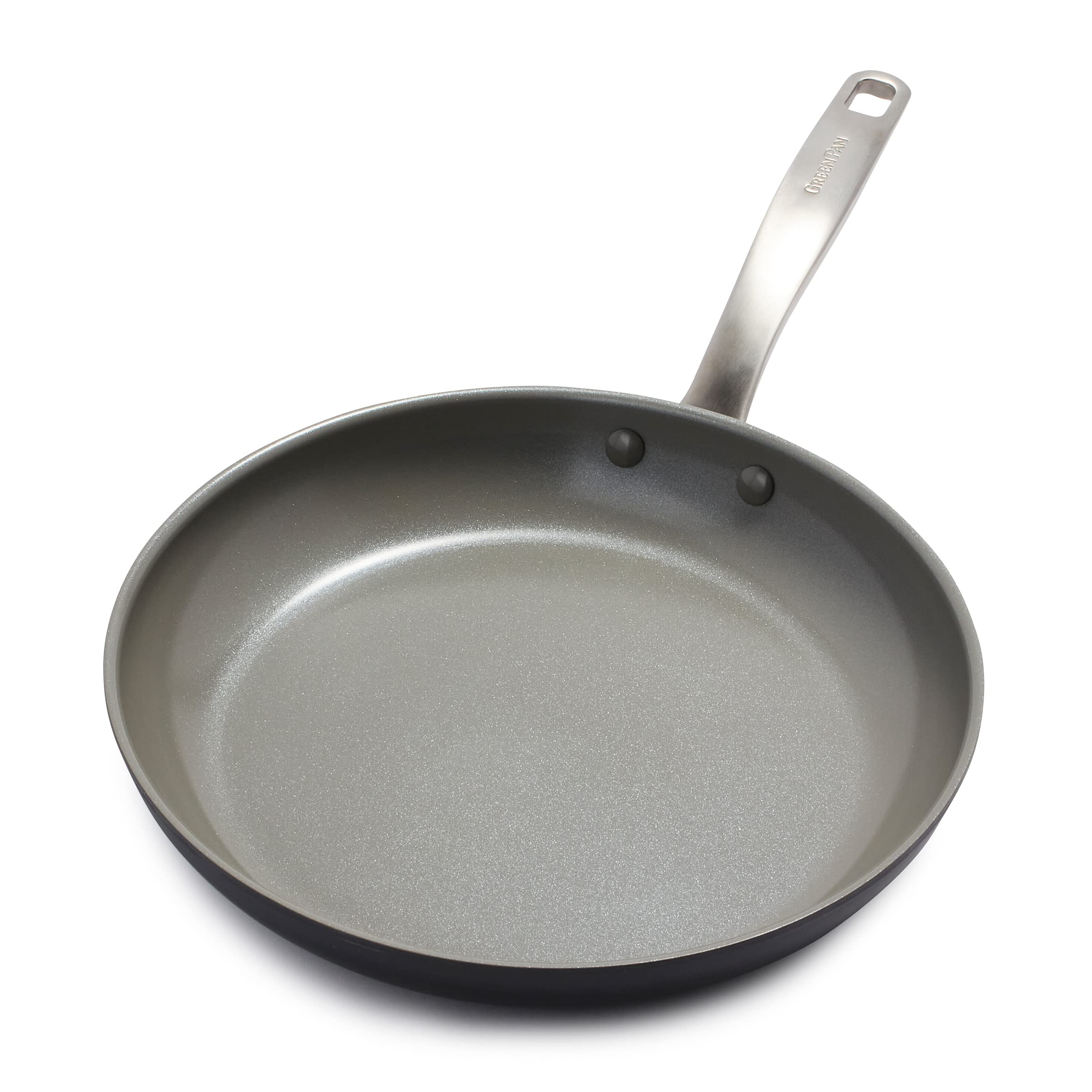 GreenPan Chatham Hard Anodized Healthy Ceramic Nonstick, 12 Frying Pan Skillet, PFAS-Free, Dishwasher Safe, Oven Safe, Gray