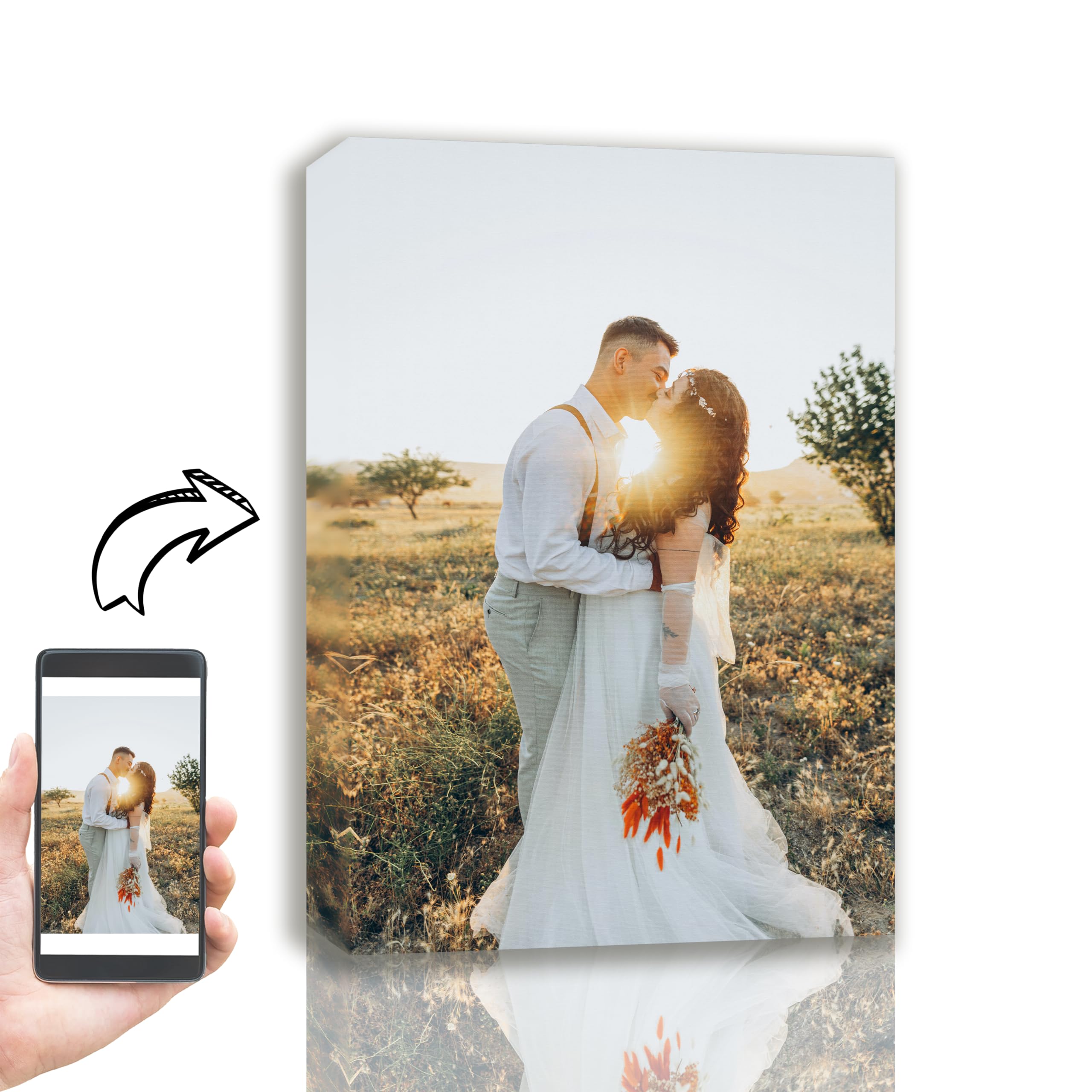 Personalized Custom Canvas Prints (Framed Canvas, 8'' X 10'') - Custom Canvas Print With Your Photo - Perfect For Home Decor, Gi