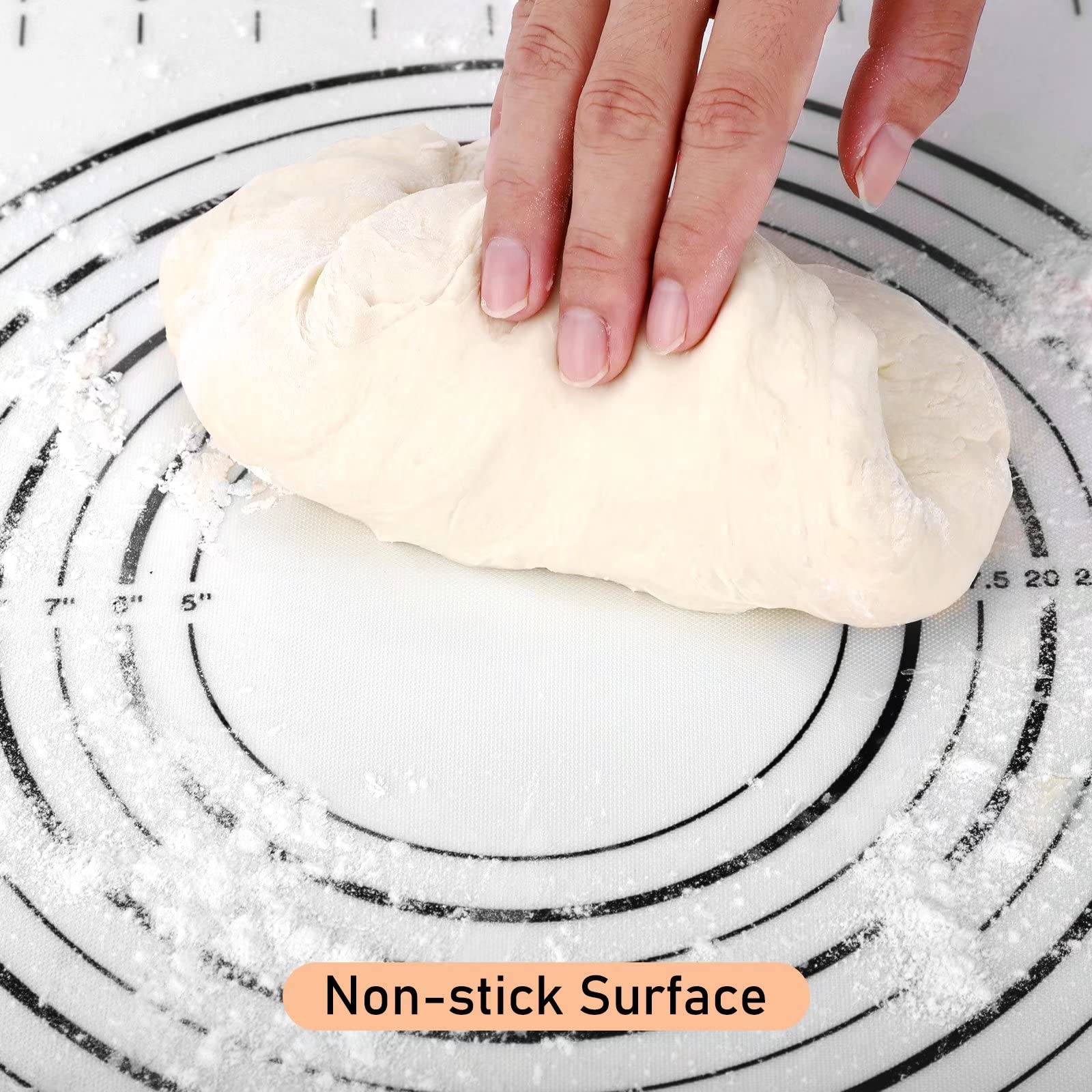 Silicone Baking Mat Extra Large, Pastry Mat With Measurement, Kitchen Counter Mat For Pie Crust, Pizza And Cookies - Bpa Free Ov