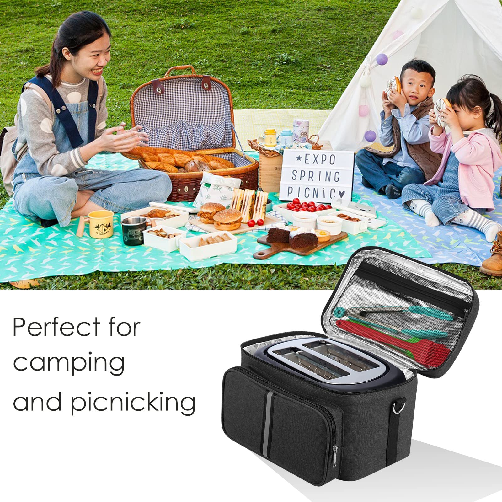 Kingshion Toaster Portable Storage Bag Compatible With Cuisinart Cpt-160, Cuisinart Cpt-160Bks, Keemo And Most 2-Slice Toasters,