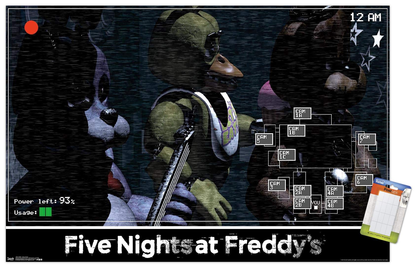 Trends International Five Nights At Freddy'S - Show Stage Wall Poster, 22.375'' X 34'', Poster & Mount Bundle
