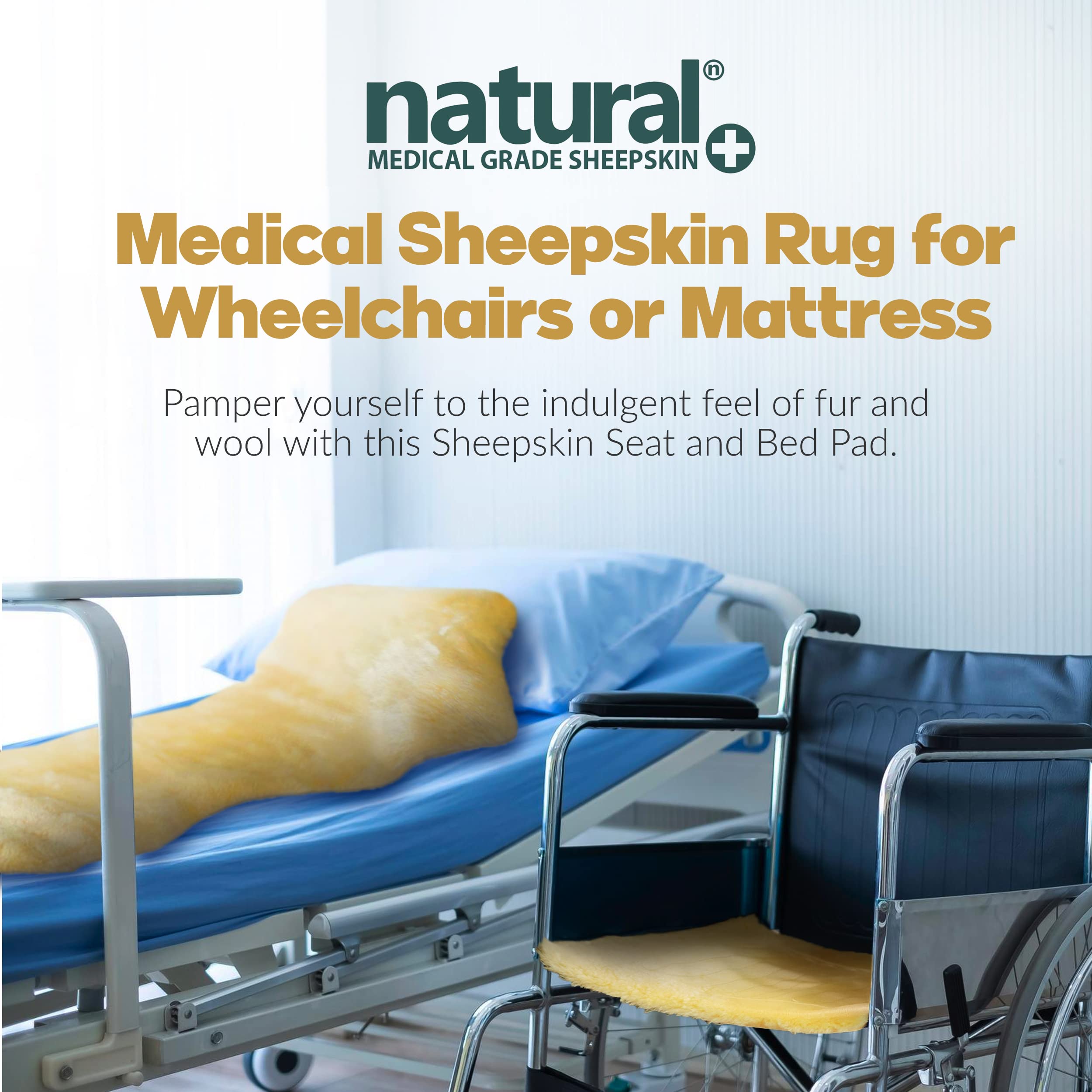 Natural Sheepskin For Bed Sores And Skin Irritation | Hastings 100% Real Medical Sheepskins With Non-Slip Back For Pain Relief A