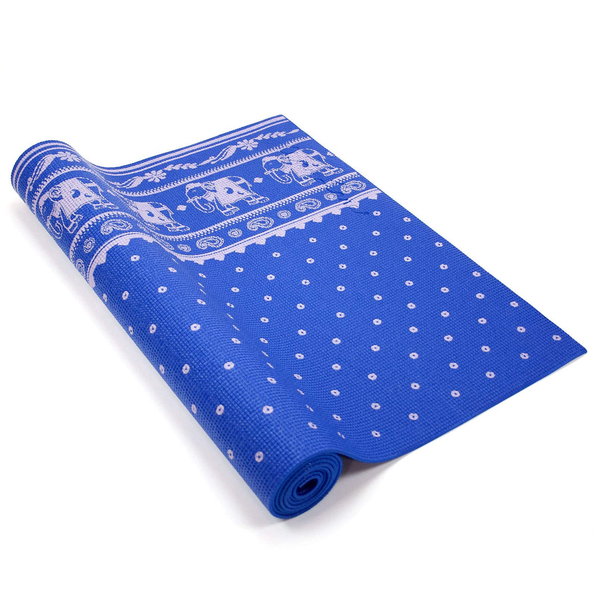 Yogi Mat By Wai Lana (Color: Sandalwood, Blue) - 1/8 Inch Thick, Non-Slip, Stylish, Latex-Free, Lightweight, Optimum Comfort