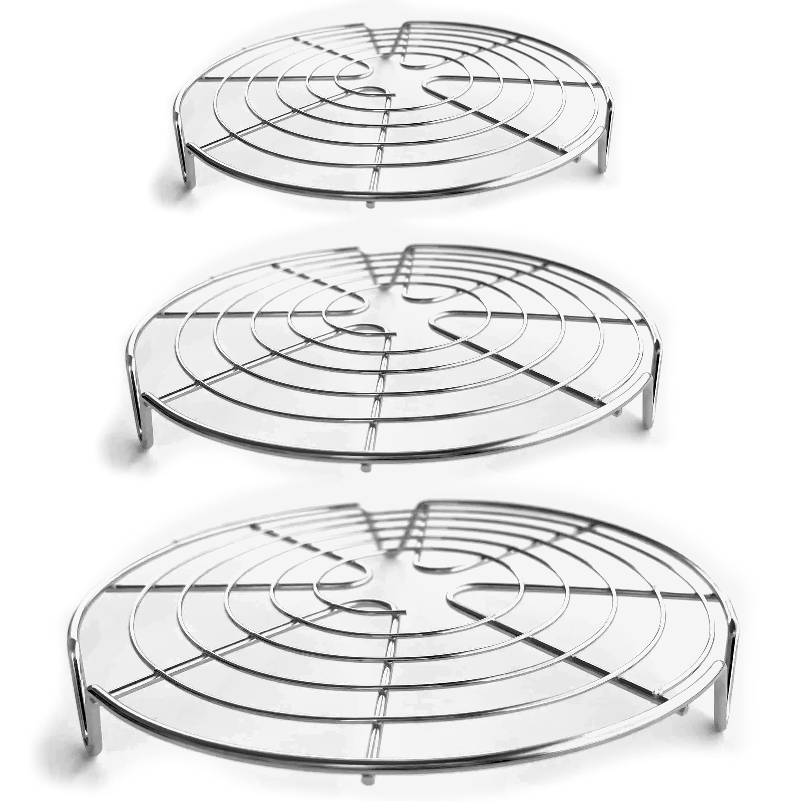 KITCHENATICS Round Cooling Racks for Cooking & Baking, Stainless Steel Steamer Rack, Canning Rack, Cake Cooling Rack - Circle Wi