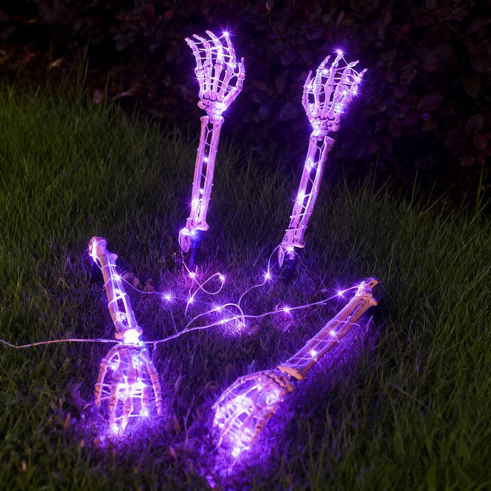 Halloween Decoration Outdoor Skeleton Light Arm Stake Decor Halloween Decorations Indoor Glowing Skeleton Hands Arms Scary Reali