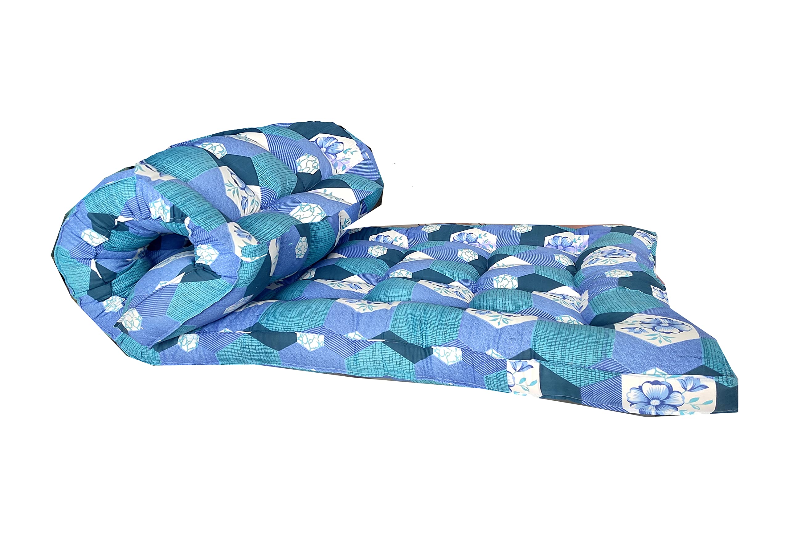 Ozone Mattress Organic Kapok Silk Cotton Ilavam Panju Cotton Foldable Hostel Bed Mattress,6.25 x 2.5 ft / 75 x 30 x 3 inch,Multi