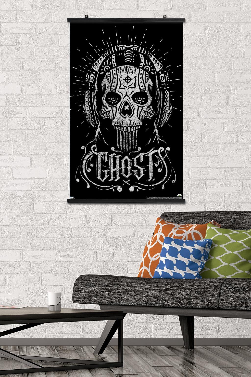 Trends International Call Of Duty: Modern Warfare 2 - Ghost Calavera Wall Poster, 22.37'' X 34.00'', Poster & Clip Bundle