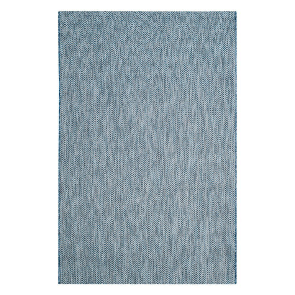 SAFAVIEH Courtyard Collection 8 x 11 Navy/Grey CY8022 Indoor/ Outdoor Waterproof Easy-Cleaning Patio Backyard Mudroom Area-Rug