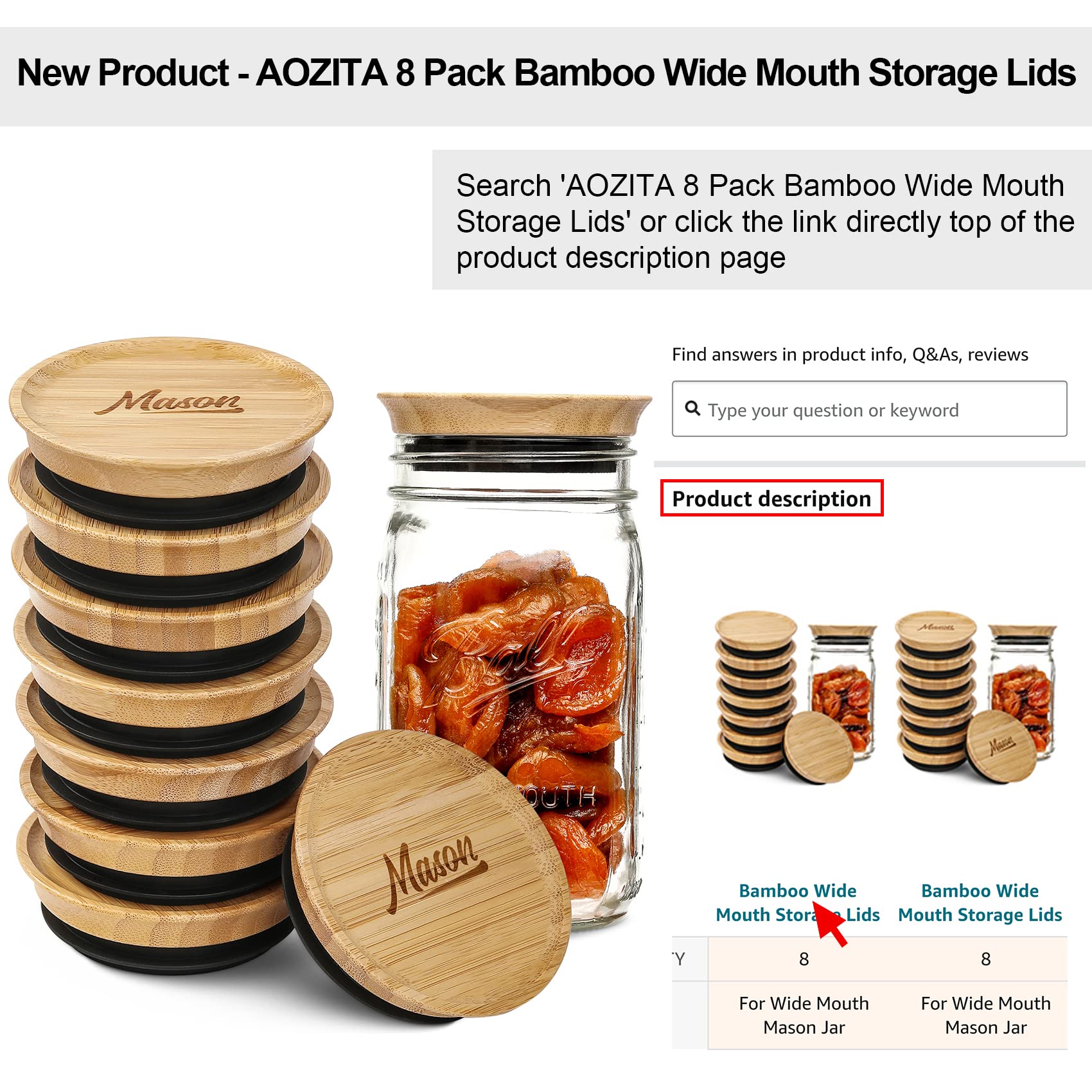 Aozita [16 Pack] Colored Plastic Mason Jar Lids Fits Ball, Kerr & More - 8 Wide Mouth & 8 Regular Mouth - Storage Caps For Canni