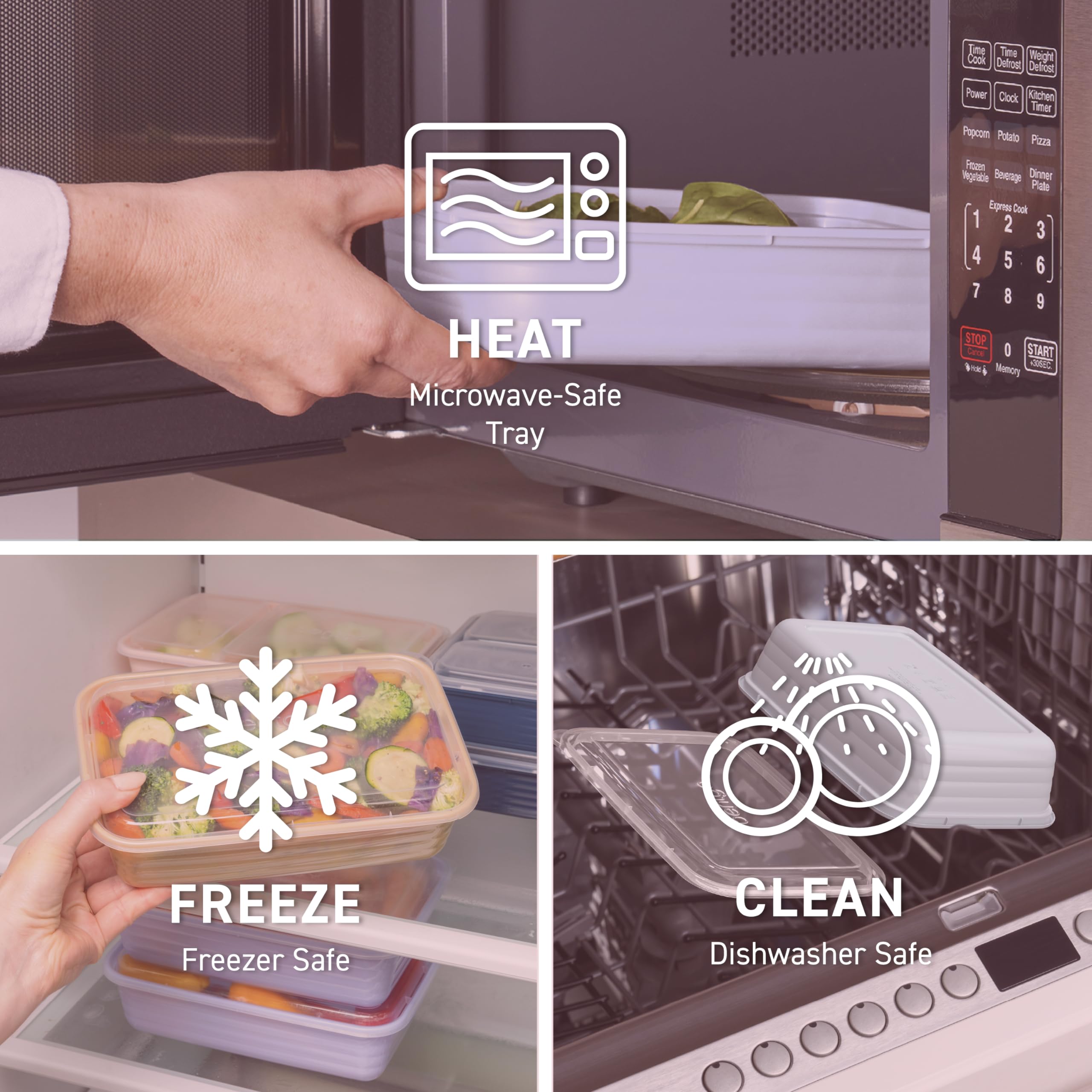 Bentgo 20-Piece Lightweight, Durable, Reusable Bpa-Free 1-Compartment Containers - Microwave, Freezer, Dishwasher Safe - Blush P