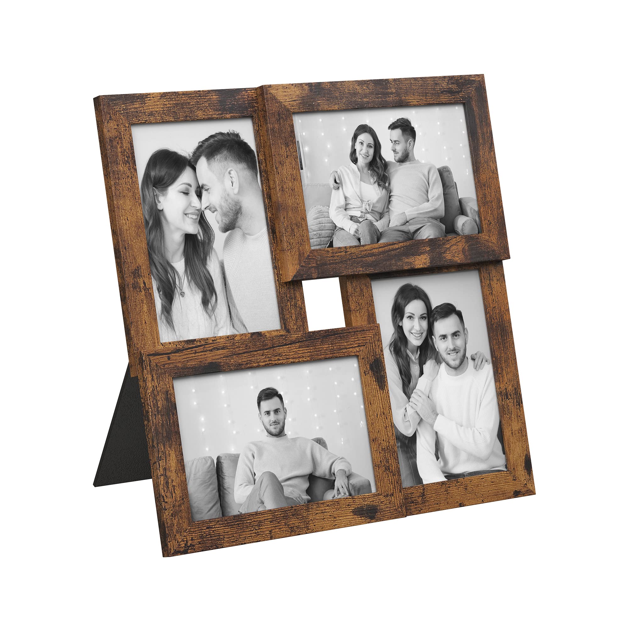 SONGMICS 4x6 Collage Picture Frames, Family Photo Collage Frame Set of 4 for Wall Decor, Glass Front, Wall Hanging or Tabletop, 