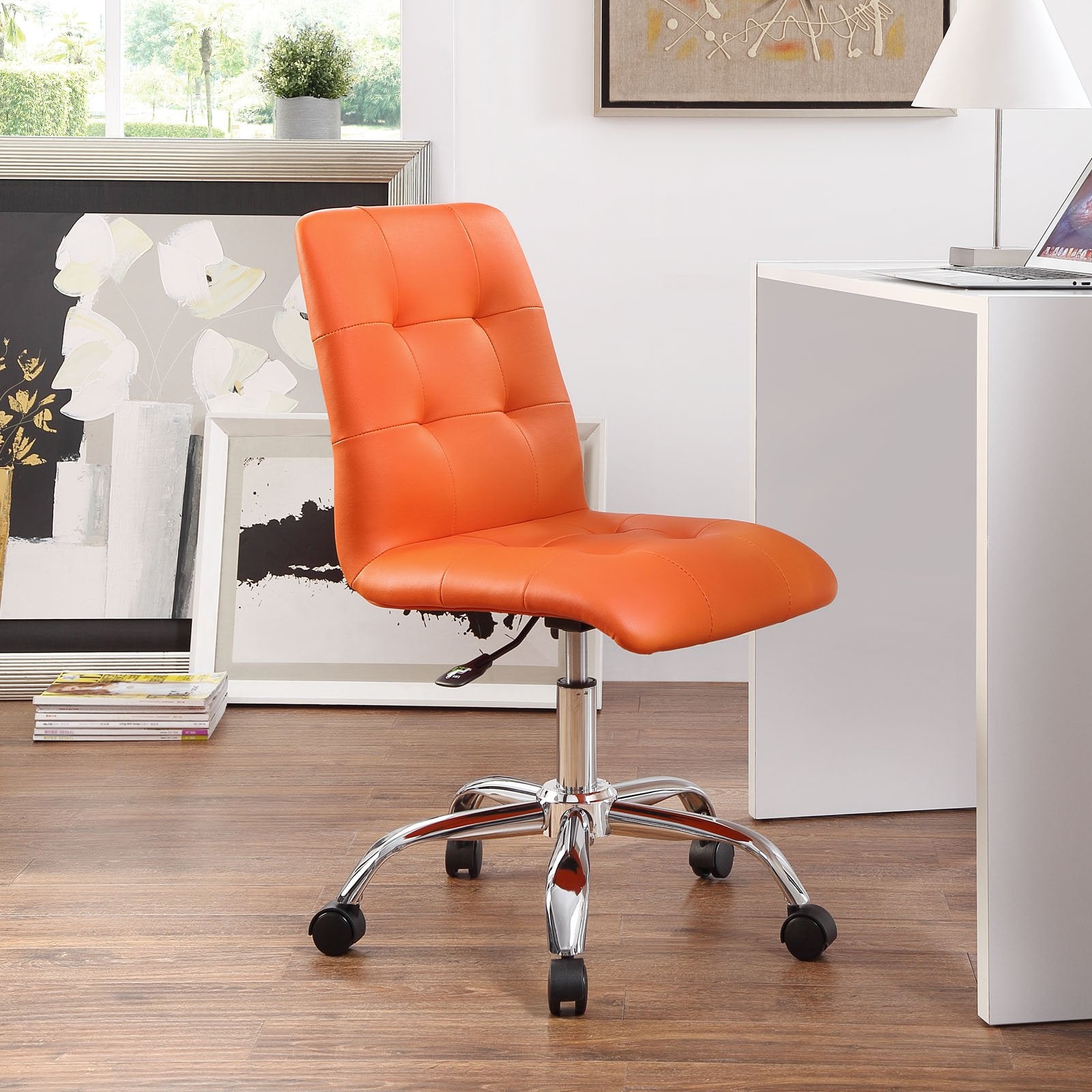 Bhumika Overseas HeightAdjustable FauxLeather MidBack Swivel Office Study Desk Chair For Salon, Spa, Bar, Medical, Kitchen, D