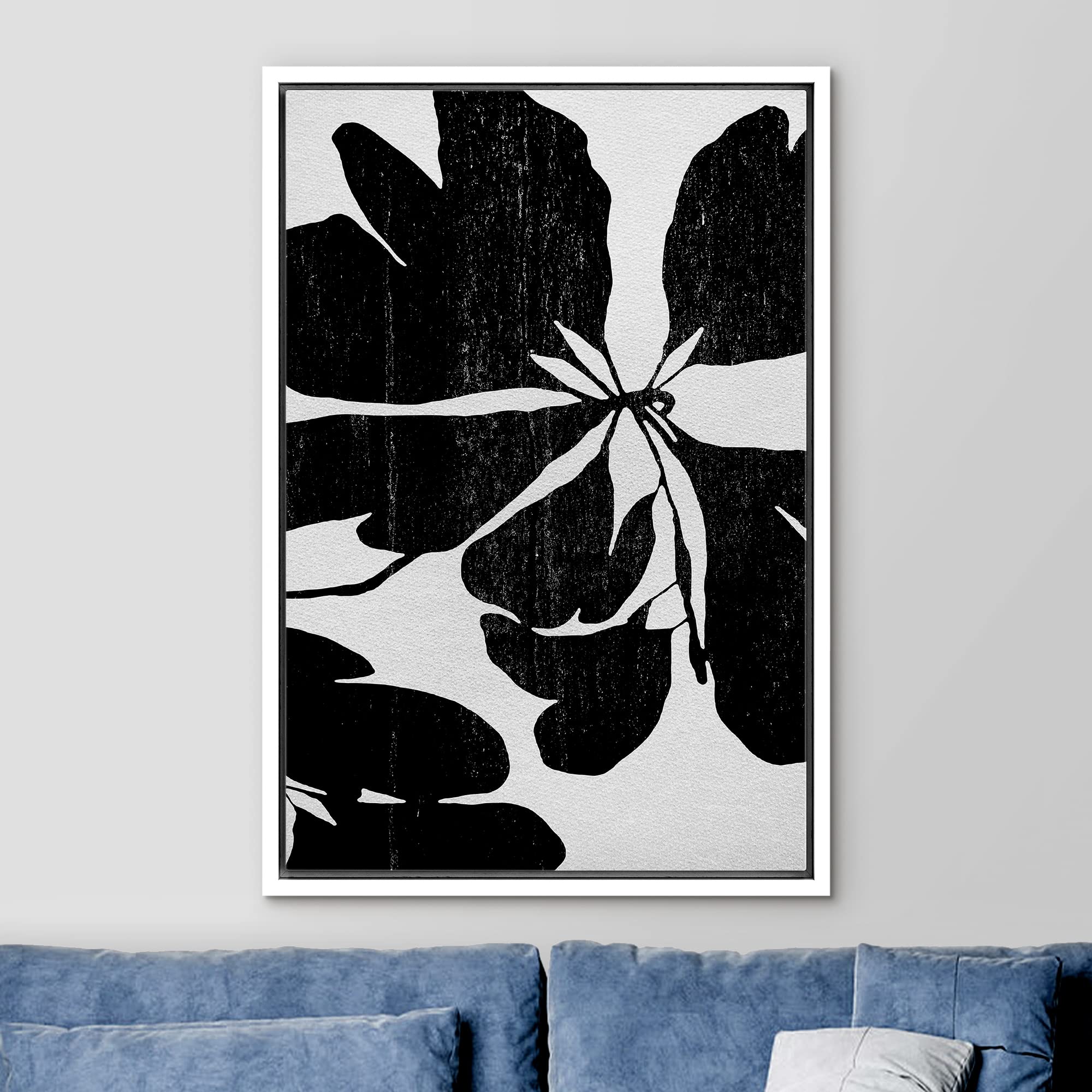 Ashbrook Framed Wall Art Print Set Black Flower Silhouettes Floral Botanical Photography Modern Rustic Scenic Relax/Calm Multico