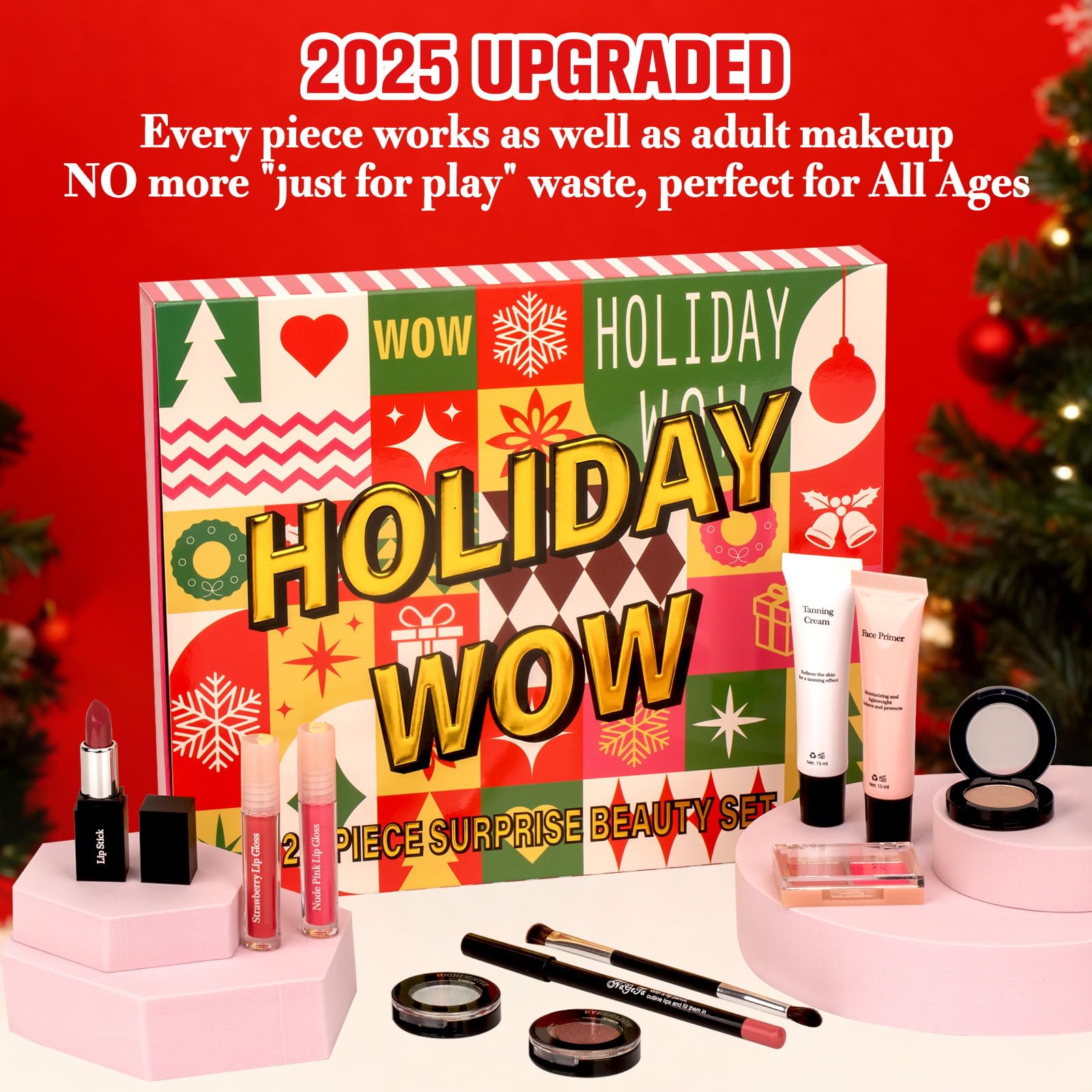 Makeup Advent Calendar 2025 - Beauty Advent Calendar with 24 Days of Individually Boxed Surprises - Christmas Countdown Calendar