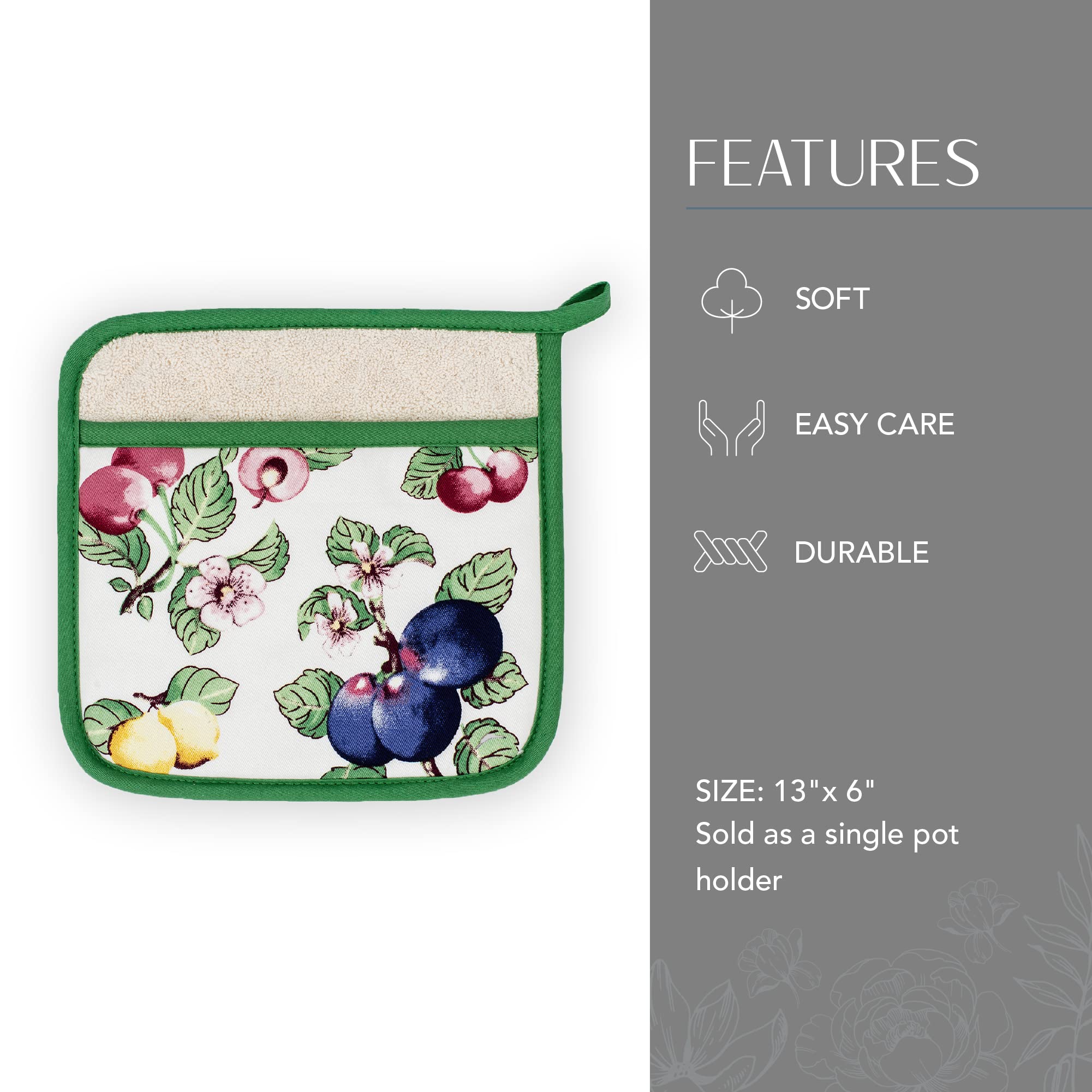 Elrene Home Fashions Villeroy & Boch French Garden Pot Holder, Pot Holder For Kitchen Use, 8''X9''
