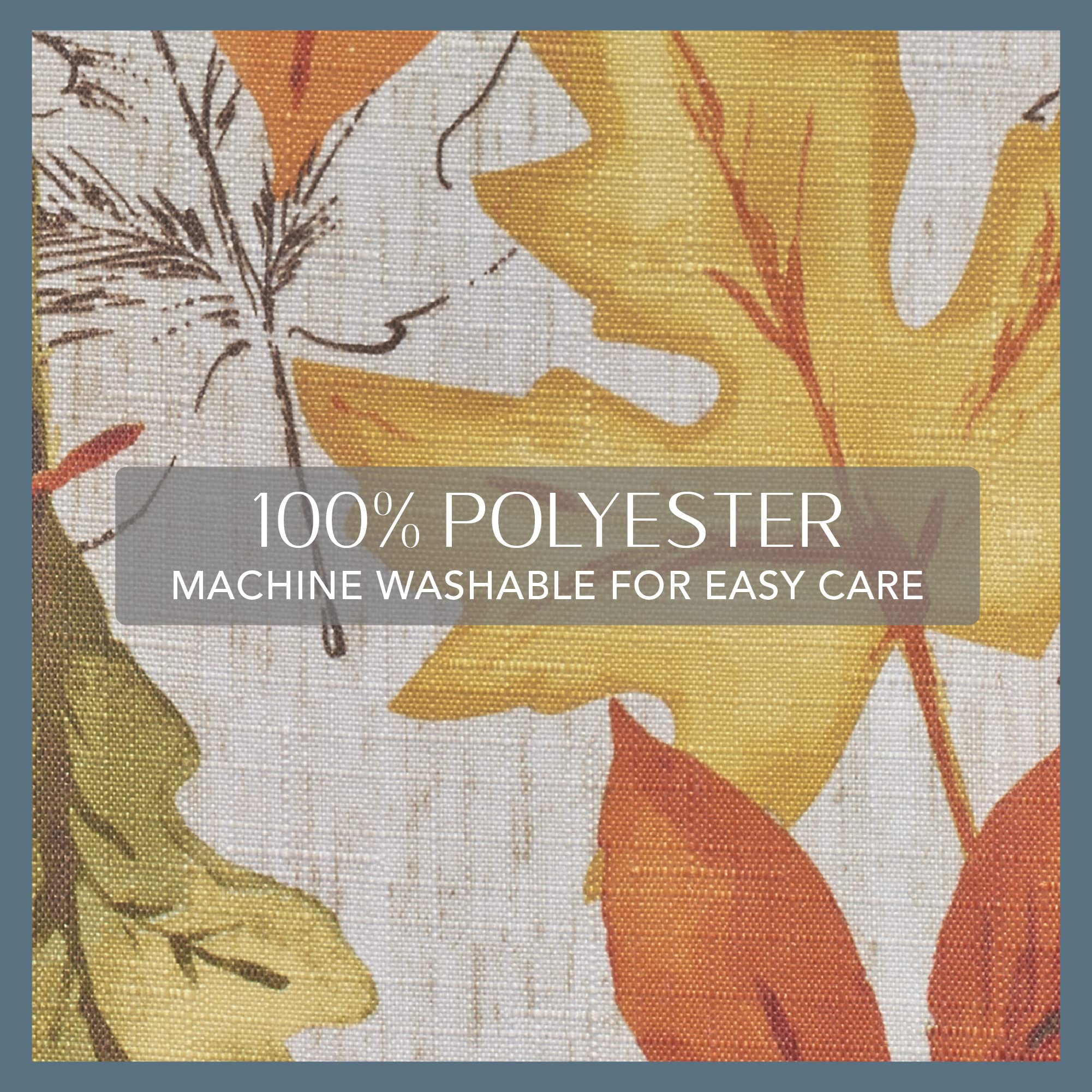 Elrene Home Fashions Autumn Leaves Fall Printed Tablecloth, Holiday Table Cover For Formal Or Everyday Use, 70'' Round