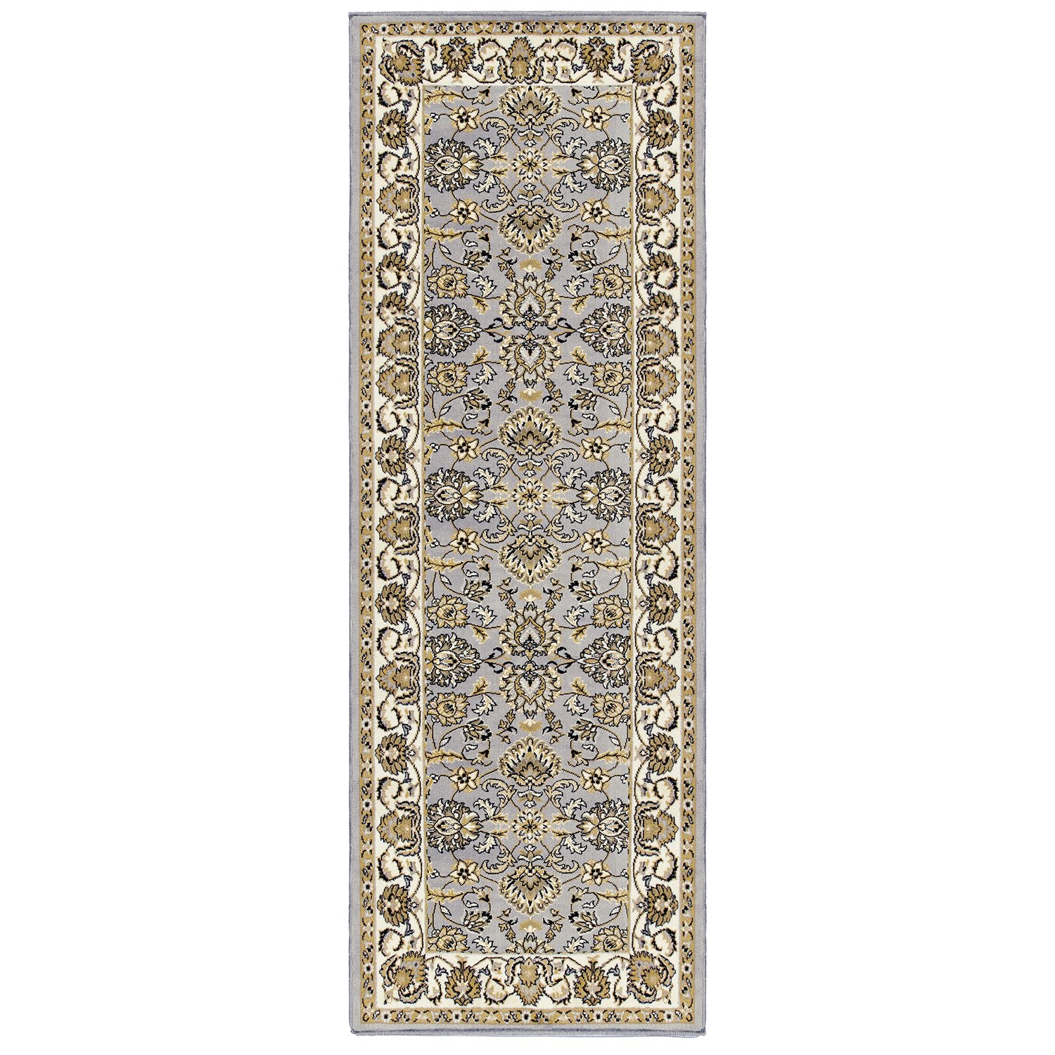 Superior Indoor Runner Rug, with Jute Backing, Chic Bordered Floor Decor for Living Room, Bedroom, Office, Entryway, Kitchen, Di