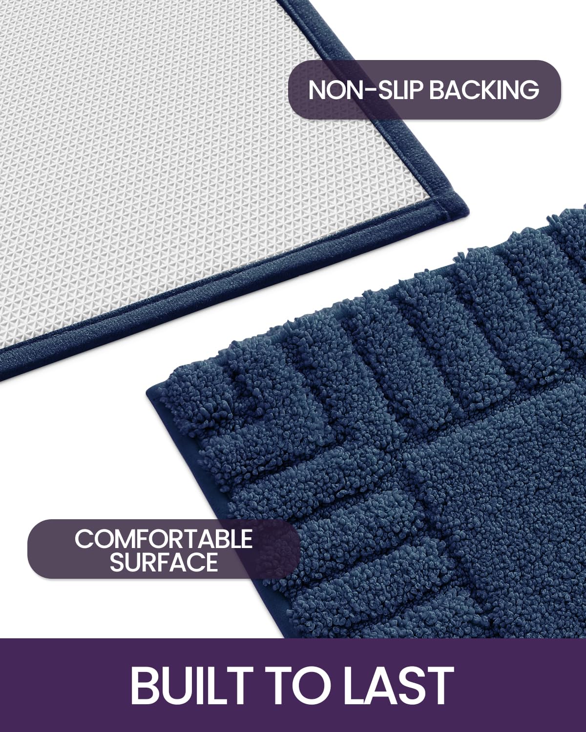 Dexi Bathroom Rugs 24''X43'', Non Slip Bath Mats For Bathroom Floor, Ultra Soft And Absorbent Bath Rug Shower Carpet, Machine Wa