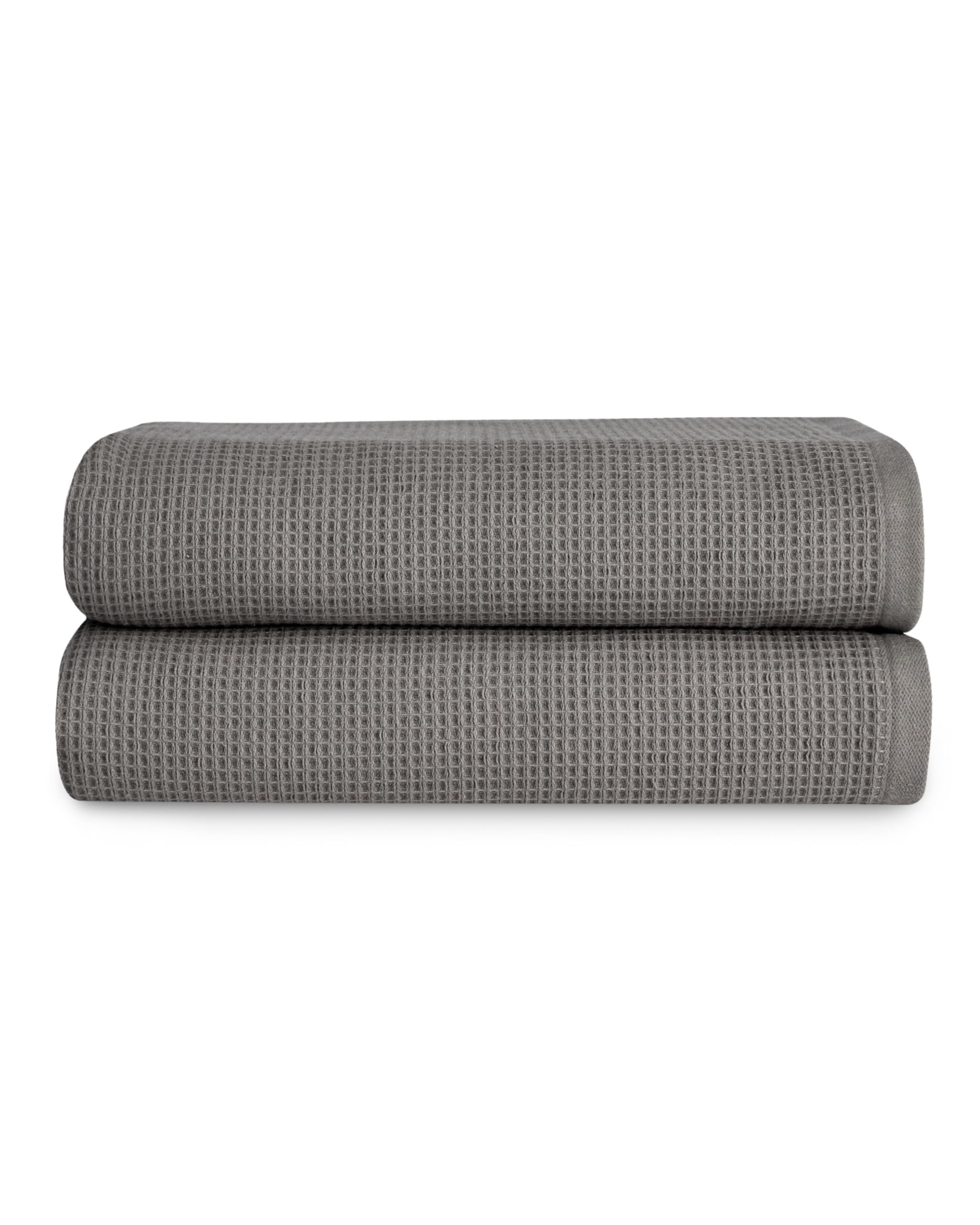 Cozy Earth Charcoal Waffle Bath Towels