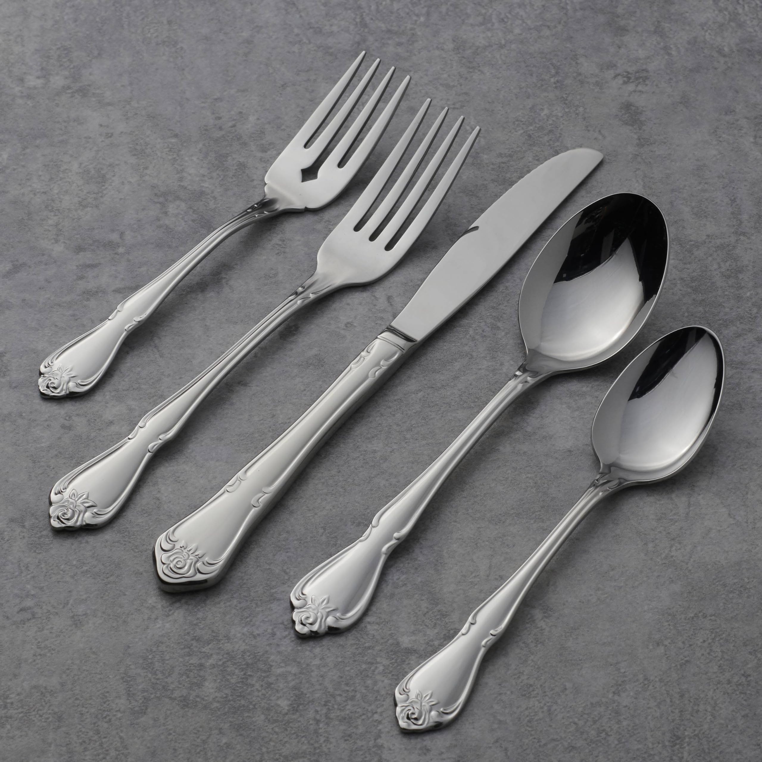 Oneida True Rose Dinner Forks, Silver Set Of 4